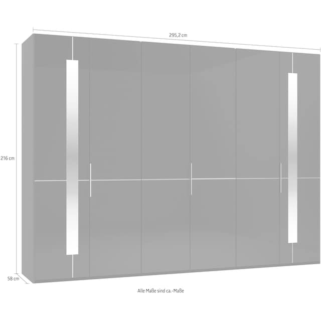 GALLERY M branded by Musterring Drehtürenschrank »Imola W«, inkl.  Einlegeböden und Kleiderstangen, Glastüren inklusive Zierspiegel bestellen  | BAUR