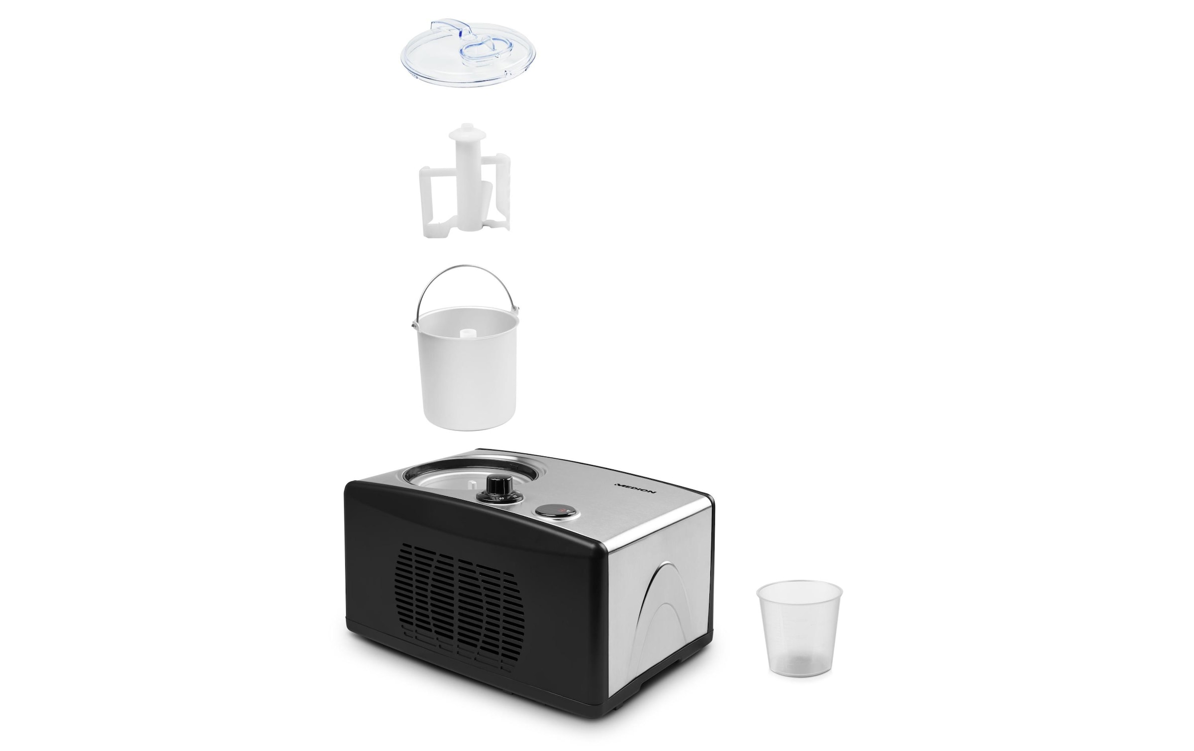 Medion® Eismaschine »MD 18387 1.5 l, Schwarz/Silber« 150 W