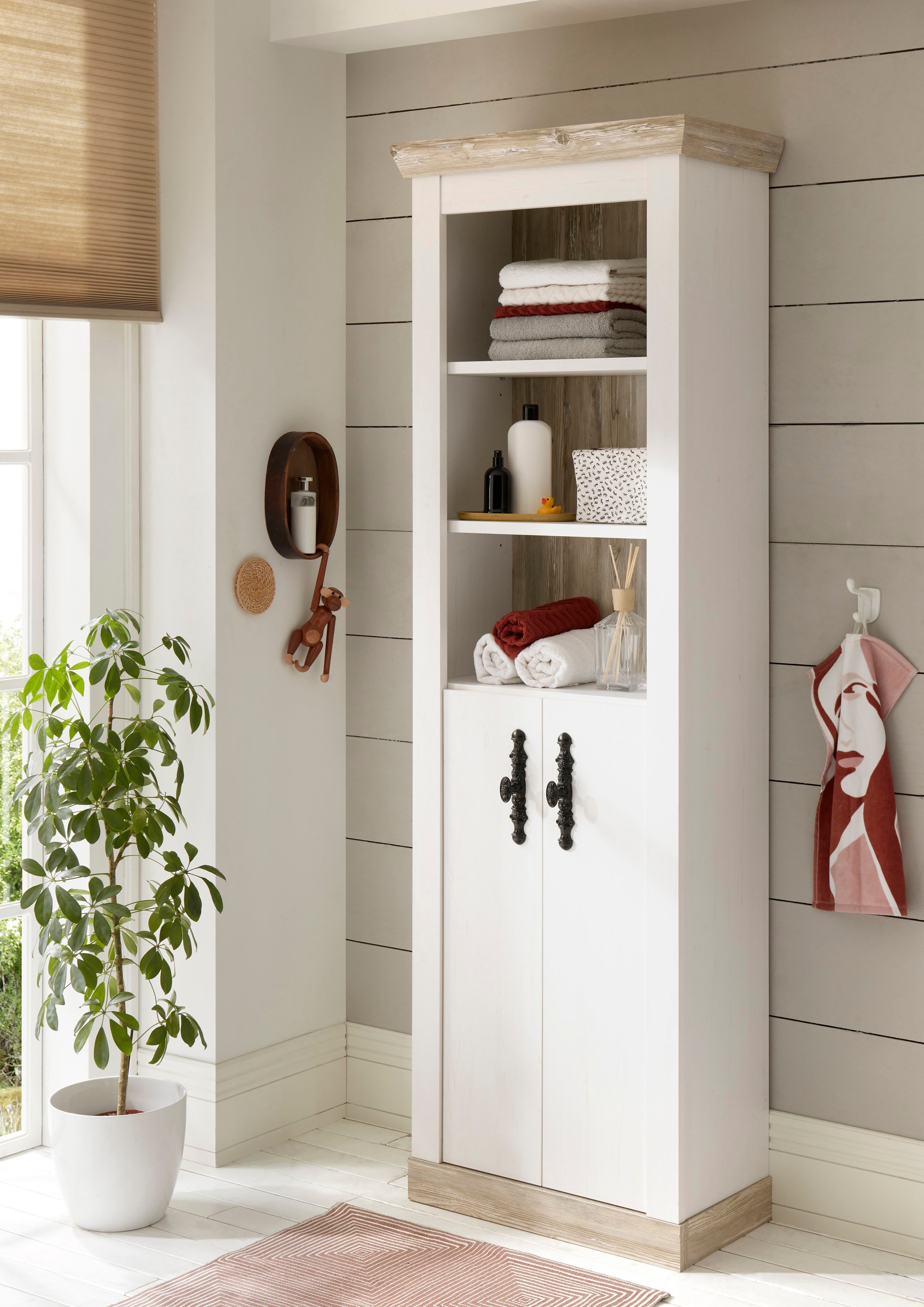 Home affaire Hochschrank "Florenz, Badschrank im Landhausstil, Schrank mit günstig online kaufen