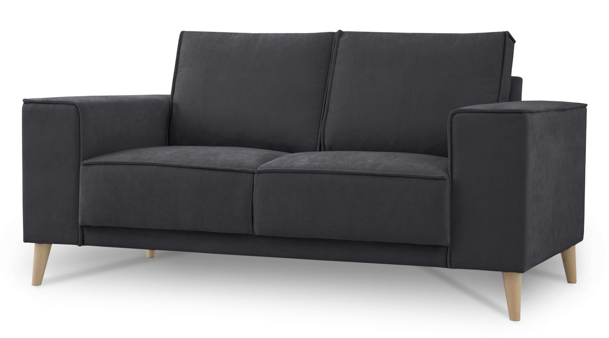 OTTO home 2-Sitzer »Oland Skandi, weicher Chenille-Stoff« 164 cm, Wellenunterfederung, Skandi-Design, Massivholzfüße