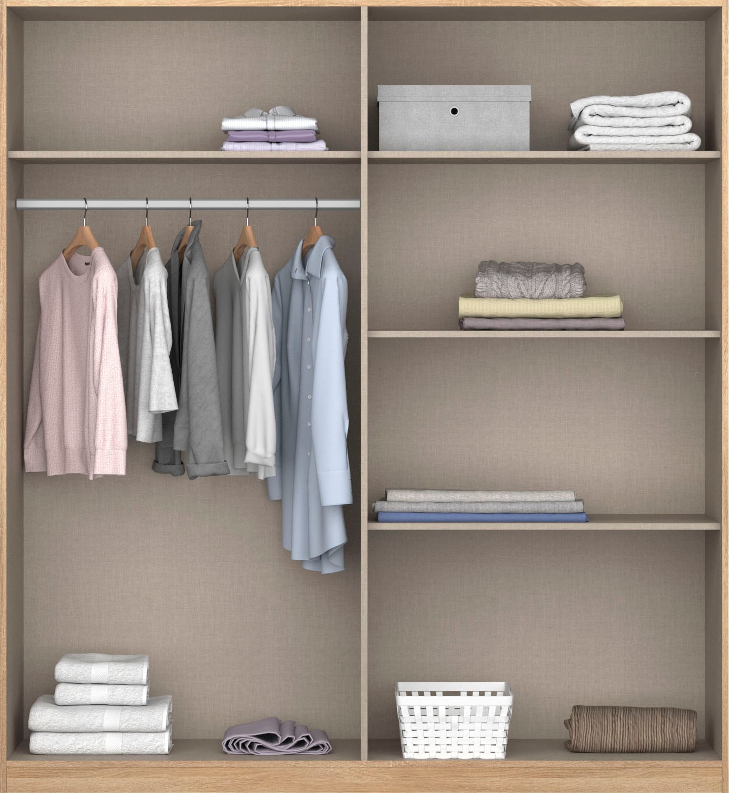 rauch Drehtürenschrank »Kleiderschrank Schrank Garderobe Schlafzimmerschrank CELLE«, in 4 Breiten und 2 Höhen, optional mit Schubkästen MADE IN GERMANY