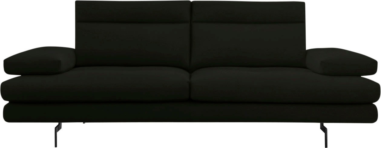 CALIA ITALIA 3-Sitzer »Toby Wing, Designsofa, hochwertige Verarbeitungsdetails, bequem«, inkl. Sitztiefenverstellung und Armteilfunktion, Füße in Schwarz matt