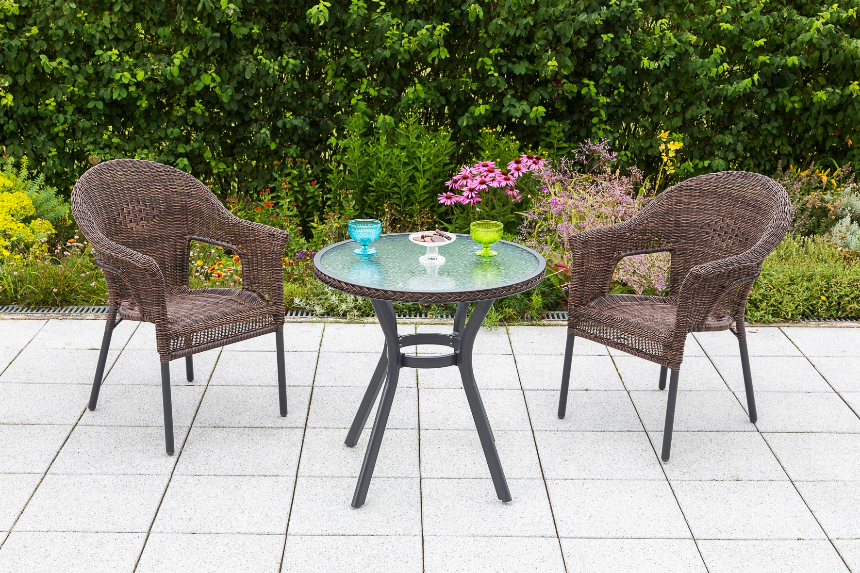 2er MERXX St.), | BAUR Set, 2 (Set, braun Polyrattan, stapelbar, »Ravenna«, Gartensessel