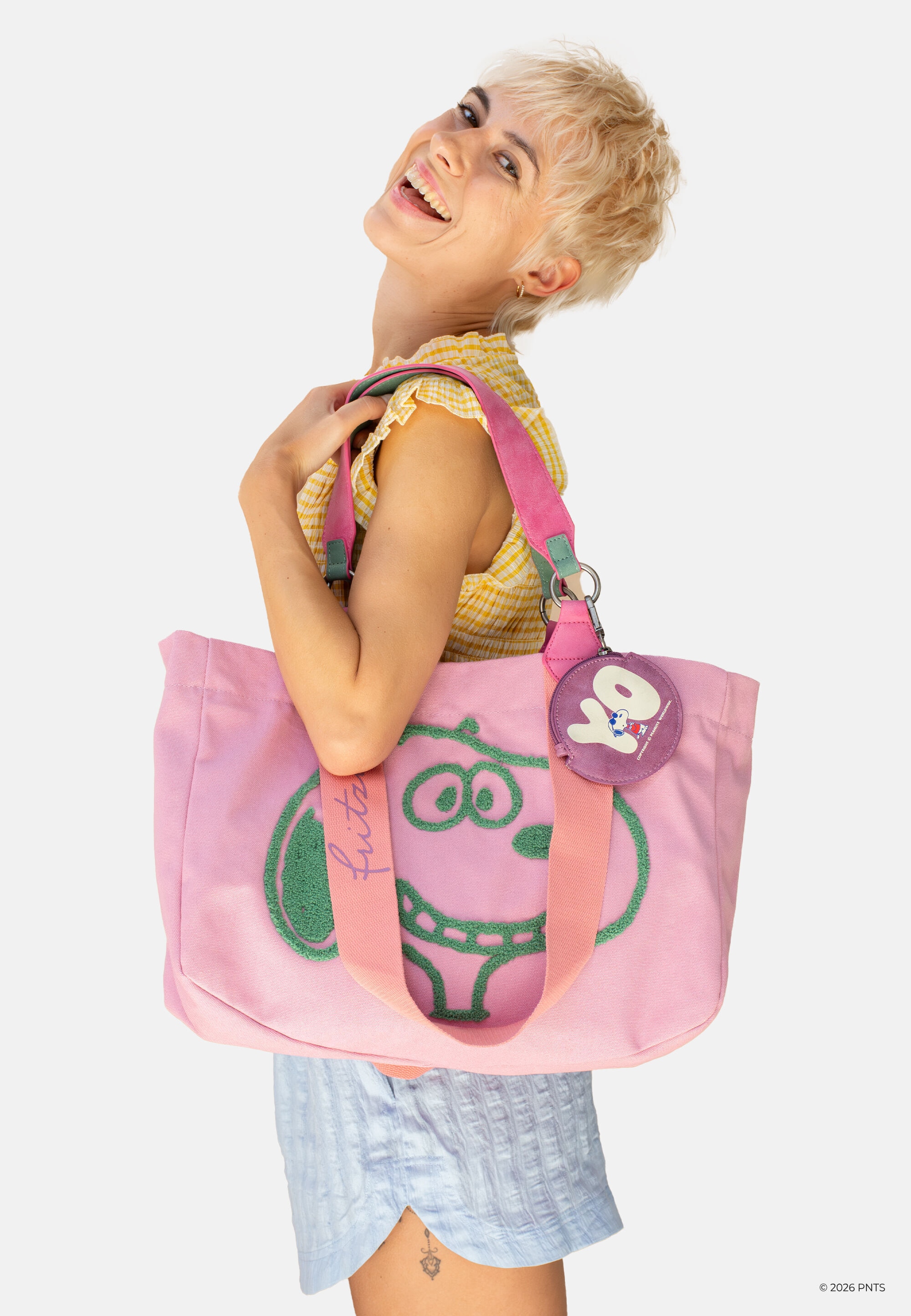 Fritzi aus Preußen Shopper »PeanutsTM x fritzi Izzy Medium Smile Flocked« mit Peanuts-Motiv
