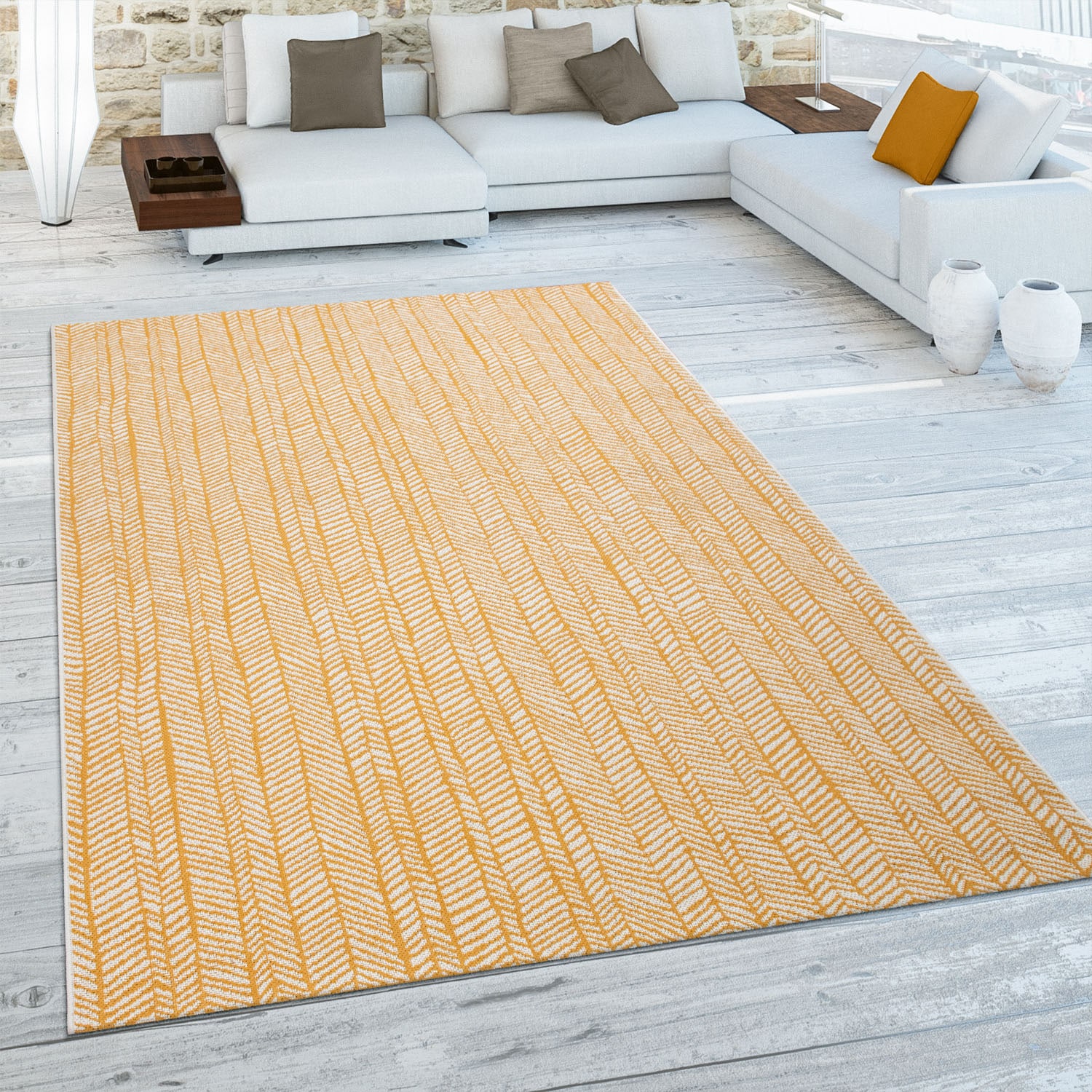 Paco Home Teppich »Ostende In- modernes Rechnung geeignet, Design, BAUR Wohnzimmer | und Outdoor auf 542«, rechteckig, Flachgewebe