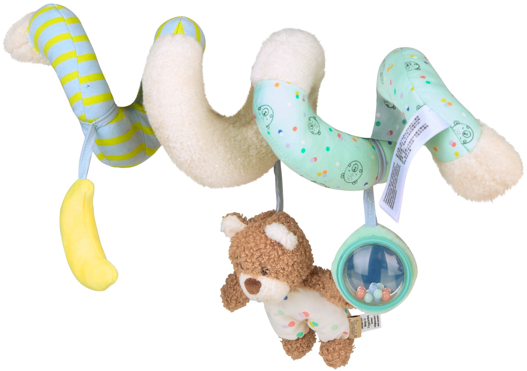 "Greifspielzeug STERNTALER ""Spielzeugspirale Bär Bo"", bunt, Greifspielzeug, KinderB:21cm H:11cm L:26cm, Flauschstoff, Jersey, B:21cm H:11cm L:26cm"