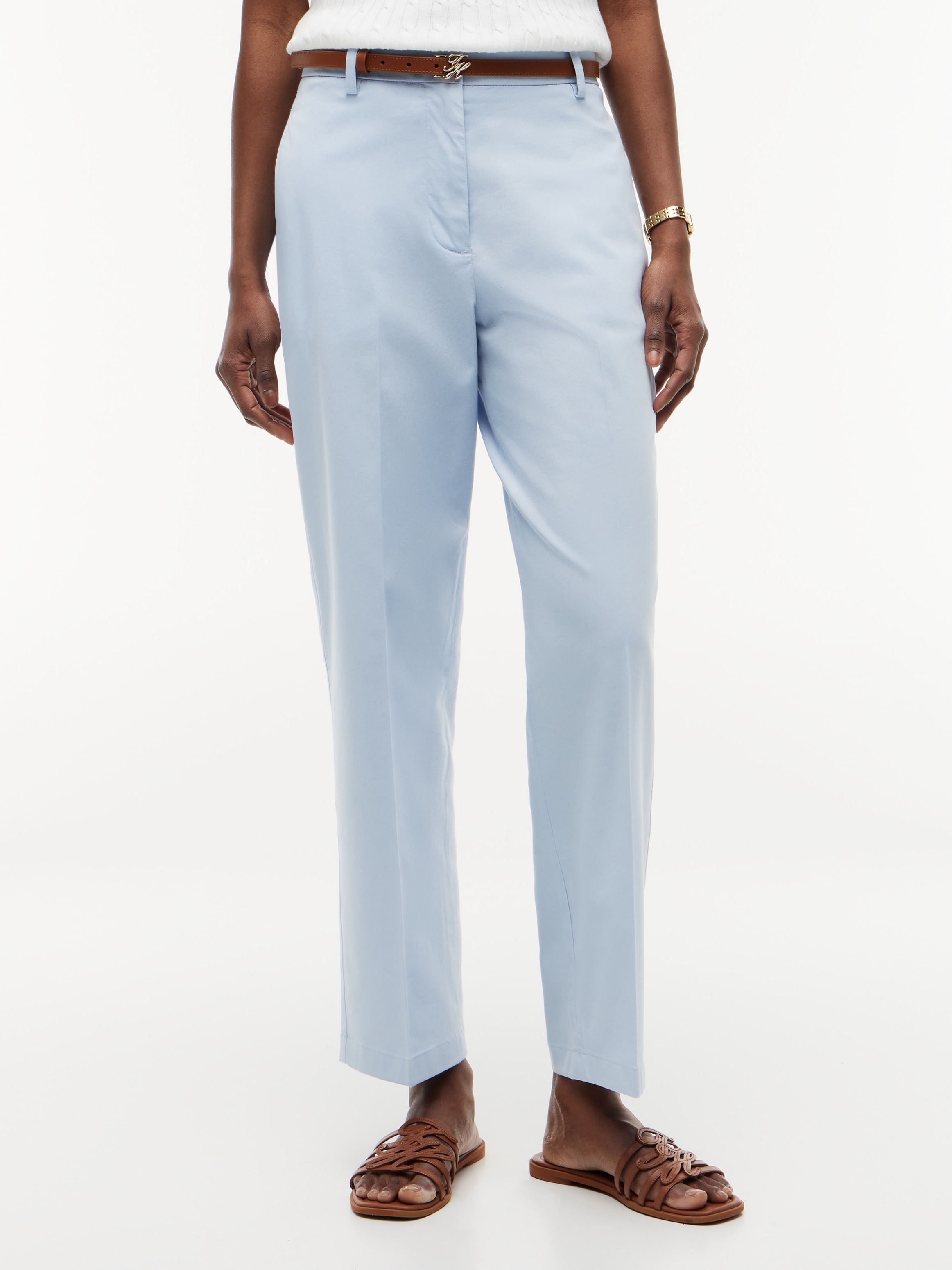 Tommy Hilfiger Chinohose "COTTON SLIM STRAIGHT CHINO" Baumwollmischung, straight fit