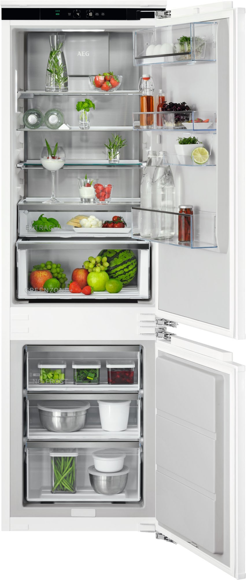 AEG Einbaukühlgefrierkombination Serie 8000 "TSC8M18WCC" 177 cm hoch 55,7 cm breit 360Cooling-optimale Luftfeuchtigkeit & Zirkulation, NoFrost, Festtür