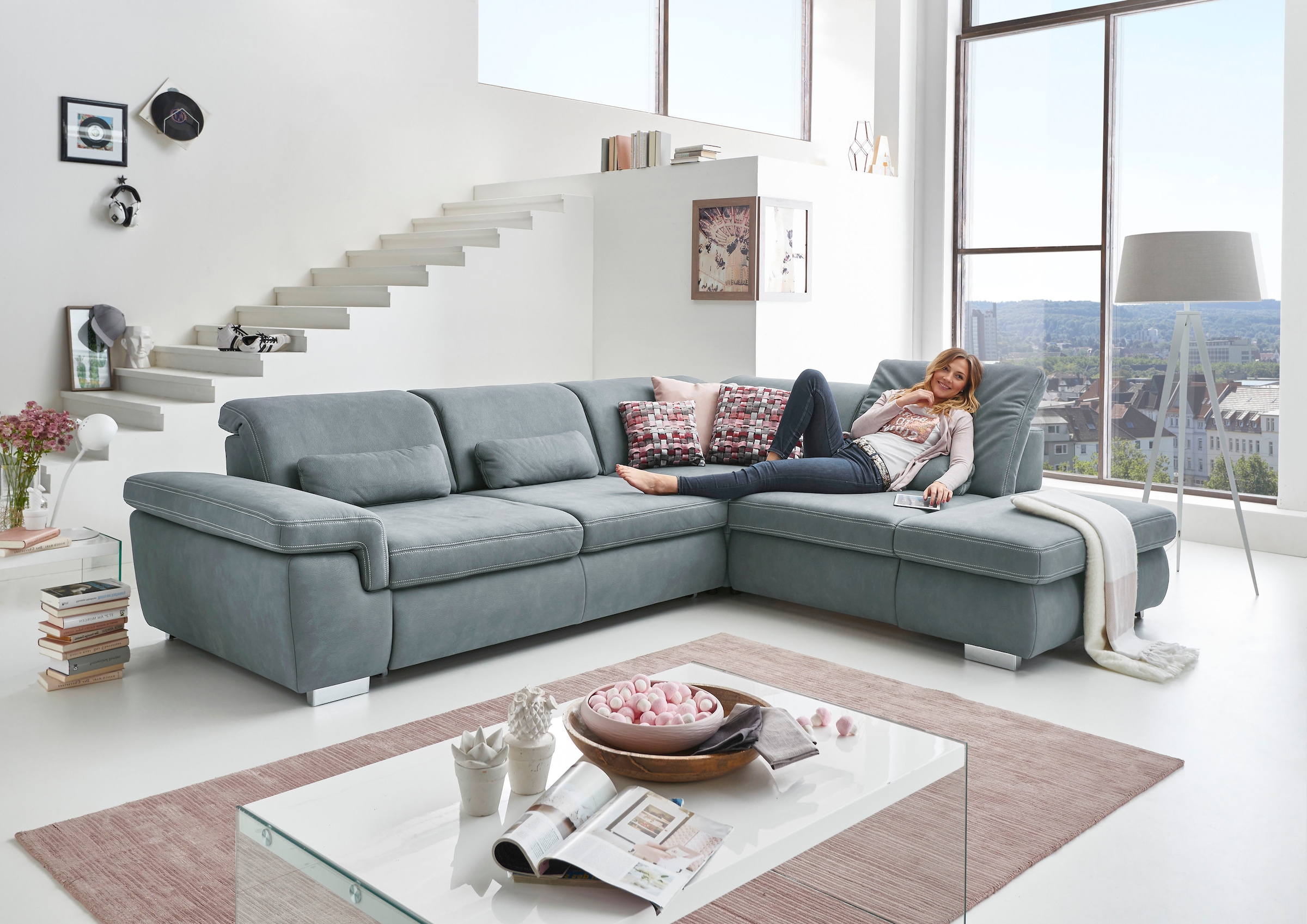 Die PlanBar Ecksofa "MP-IN17041 L-Form", Sitztiefenverstellung, optional mi günstig online kaufen