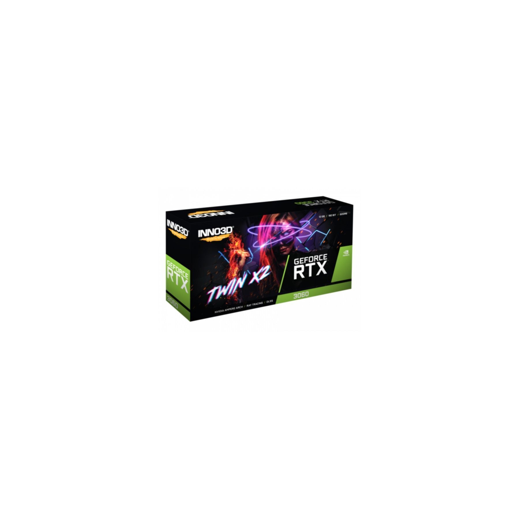 Inno3D Grafikkarte »GeForce RTX 3060 3060 RTX Back X2«, TWIN cooler, Plate | GDDR6, BAUR Twin GB, 12 GEFORCE