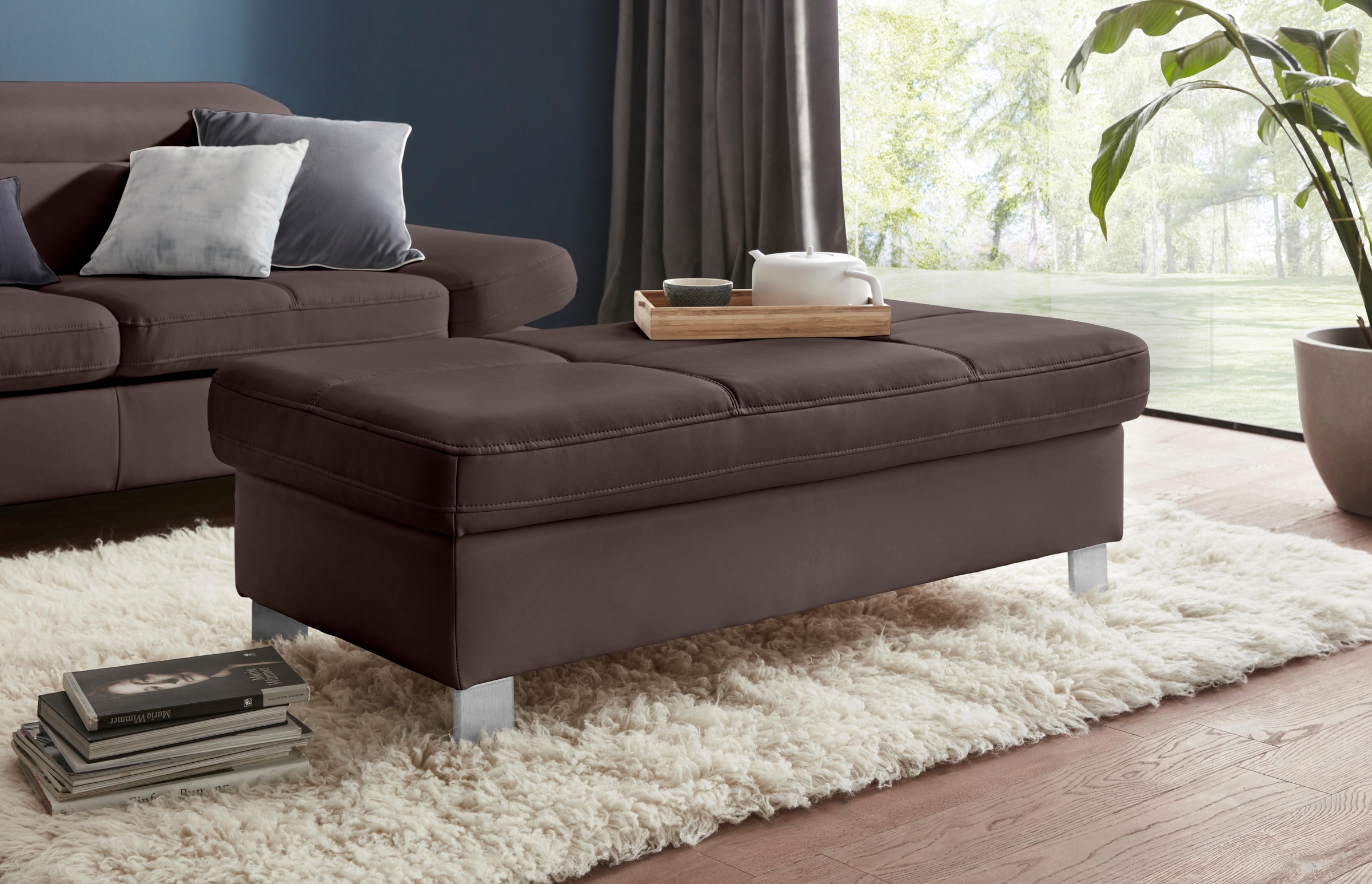 exxpo - sofa fashion Hocker "Fiji Bankhocker mit Staufach unter der Sitzfläche" elegant modern mit toller Detailverarbeitung