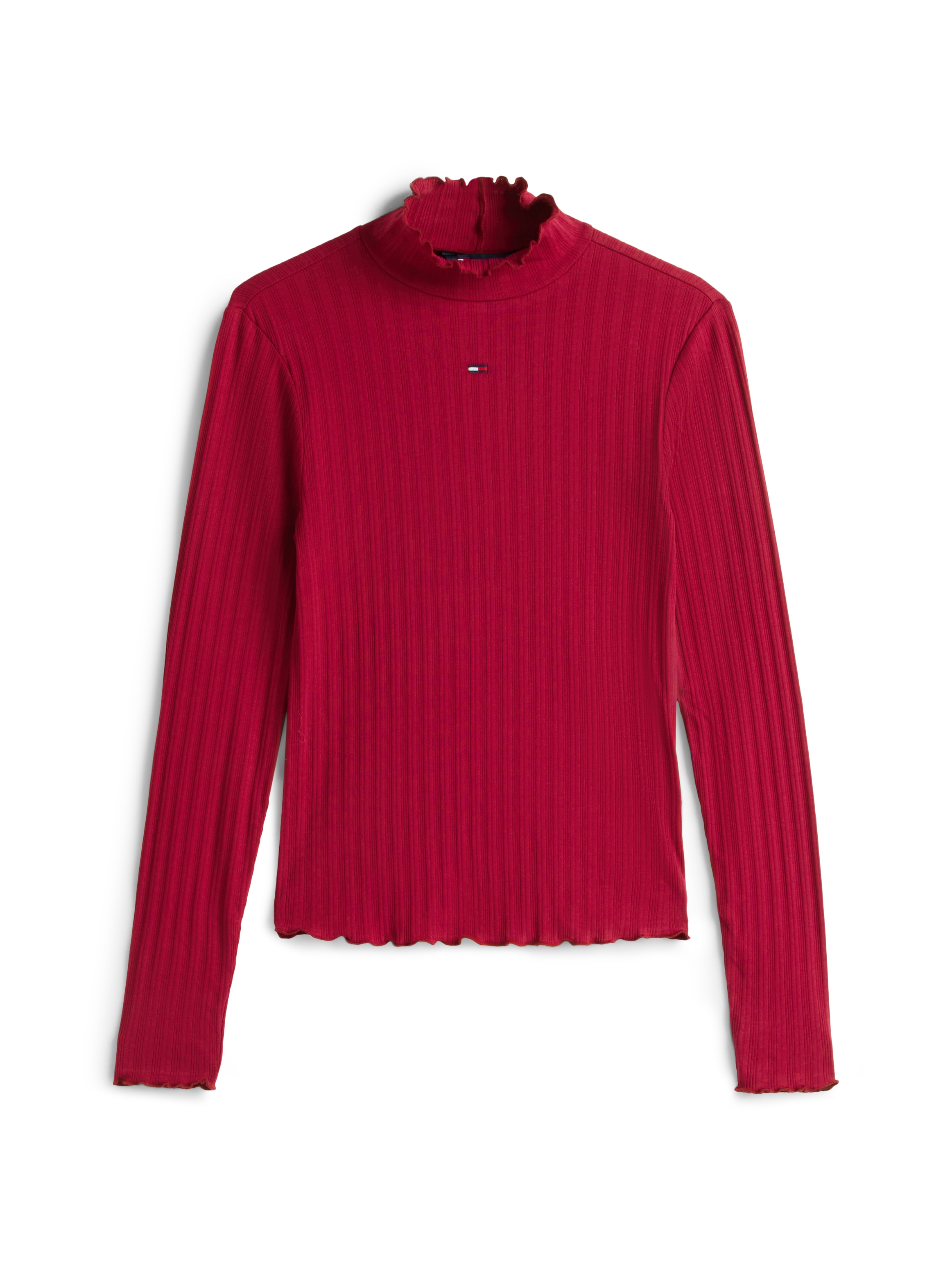 Tommy Jeans Langarmshirt »TJW SLIM RIB LETTUCE EDGE LS« Packung, 3 tlg. in gerippter Struktur