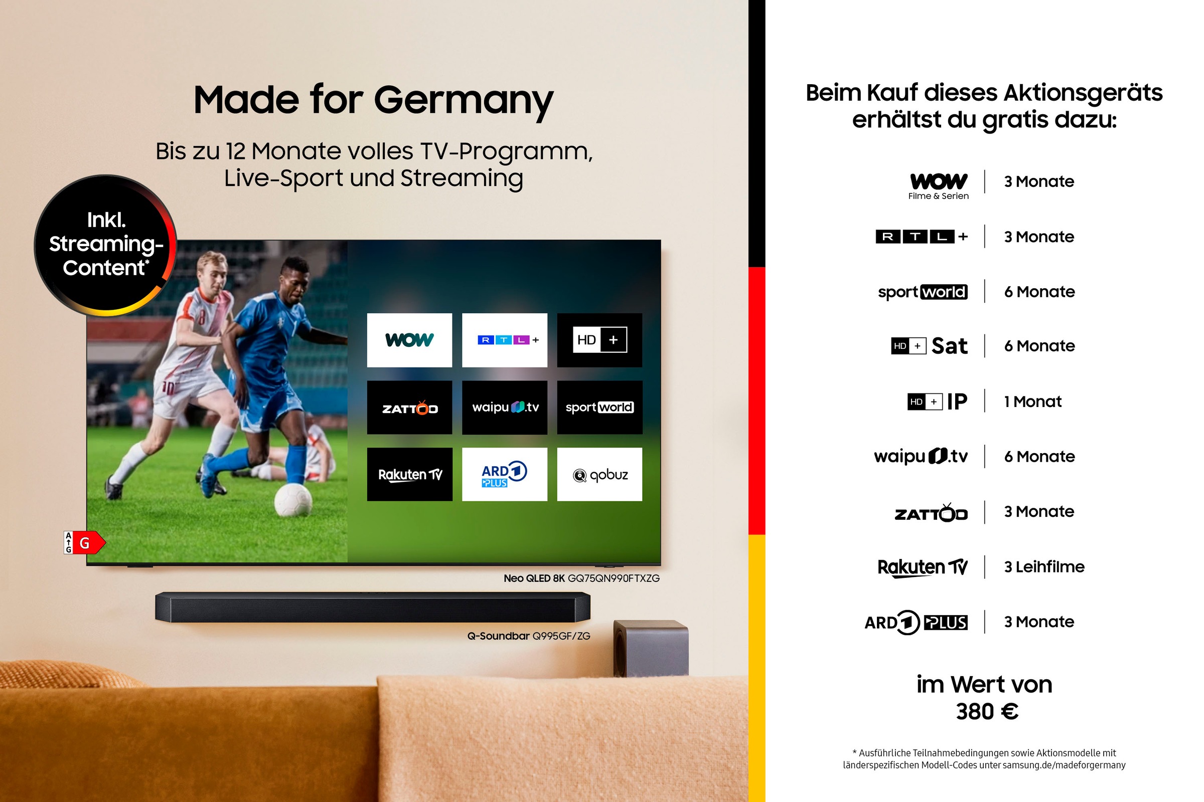 Samsung QLED-Fernseher »GQ55QN70FAU«, 4K Ultra HD, Smart-TV, Neo Quantum HDR, 4K AI Upscaling, Gaming Hub, Motion Xcelerator 144Hz