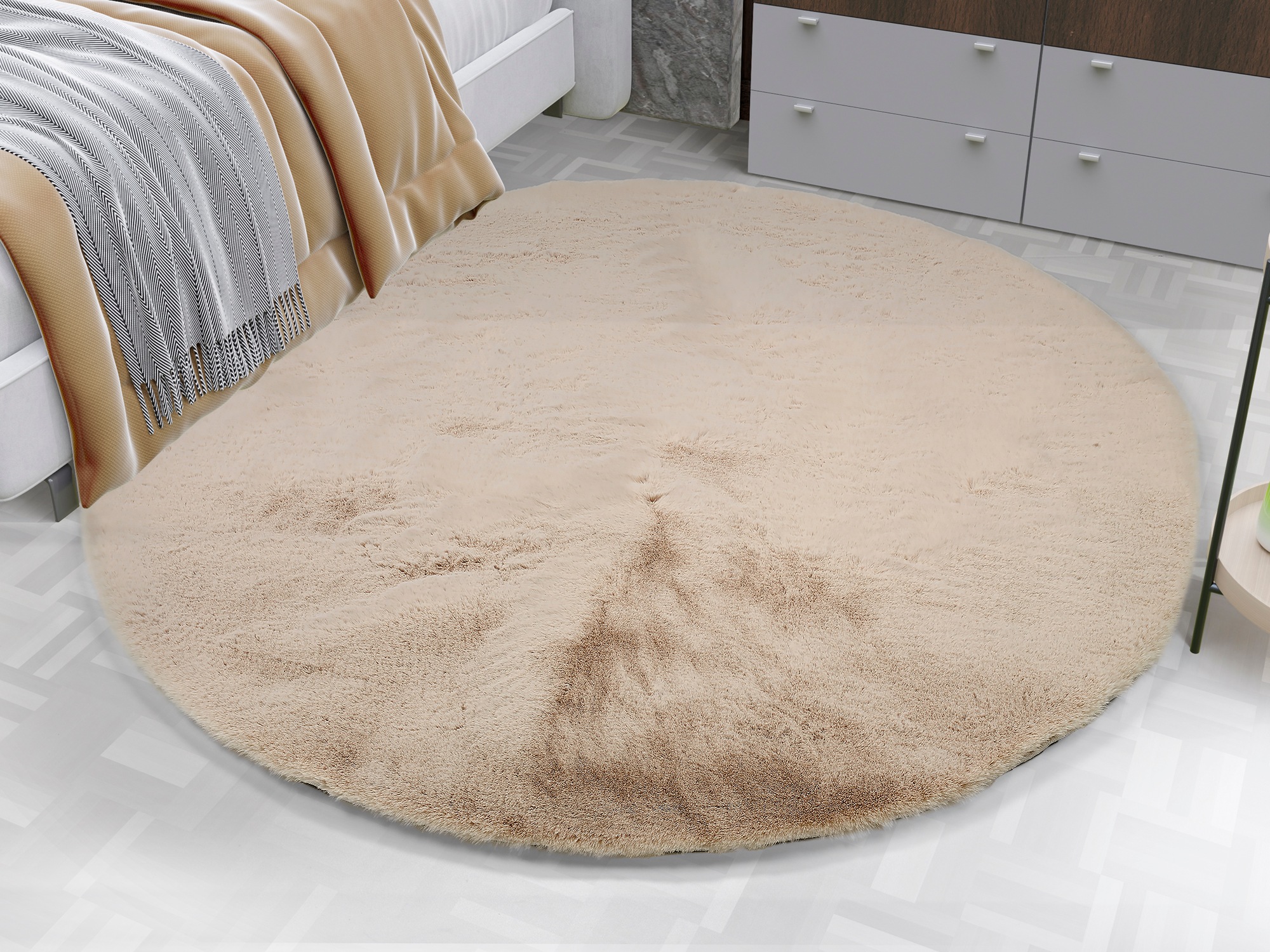 OCI DIE TEPPICHMARKE Hochflor-Teppich "ROCKY SOFT" rund 35 mm Höhe Kunstfel günstig online kaufen