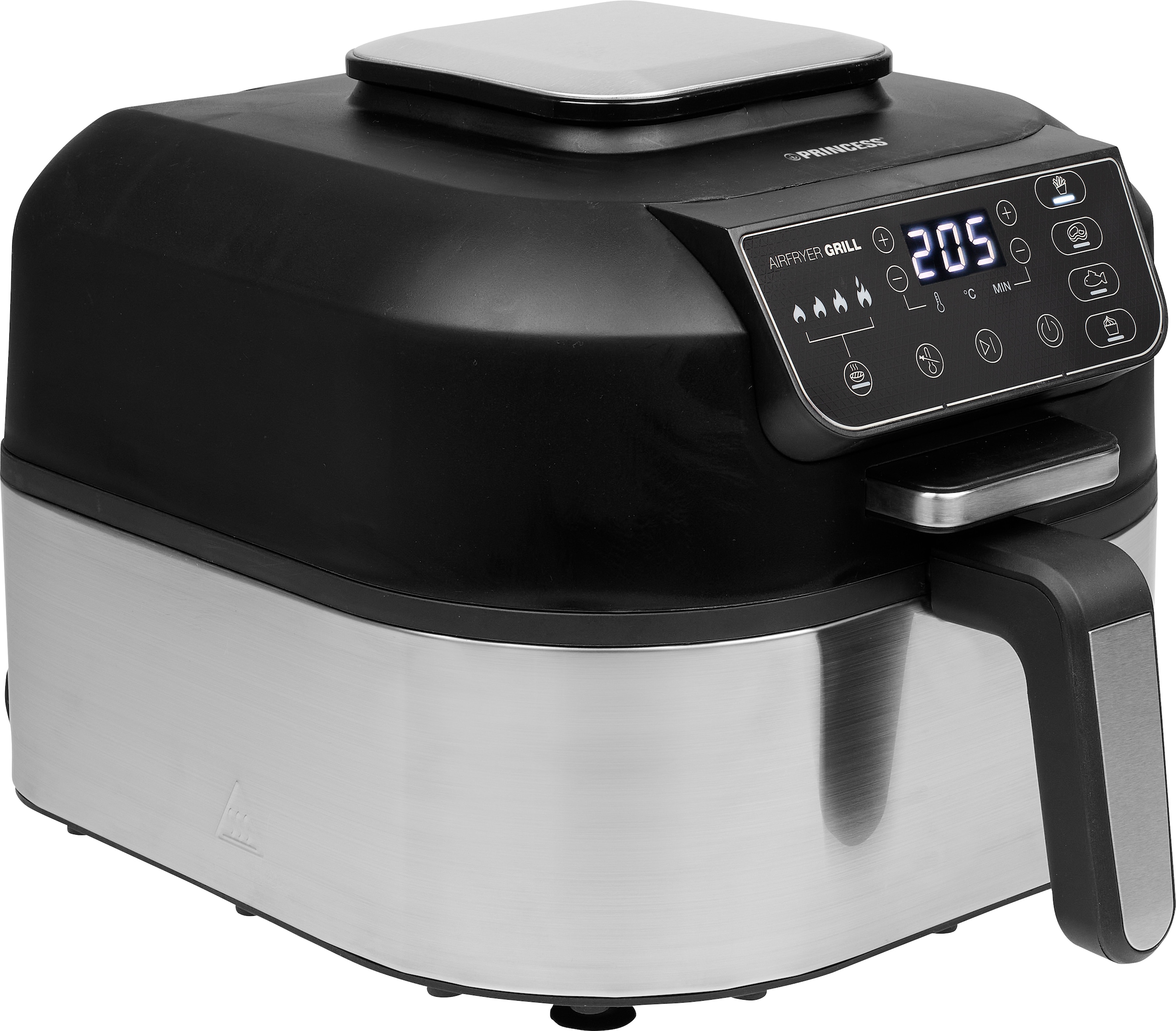 PRINCESS Heißluftfritteuse "182092 Airfryer Grill – 2-in-1 Heißluftfritteuse und Grill", 1760 W, Fassungsvermögen 0 l