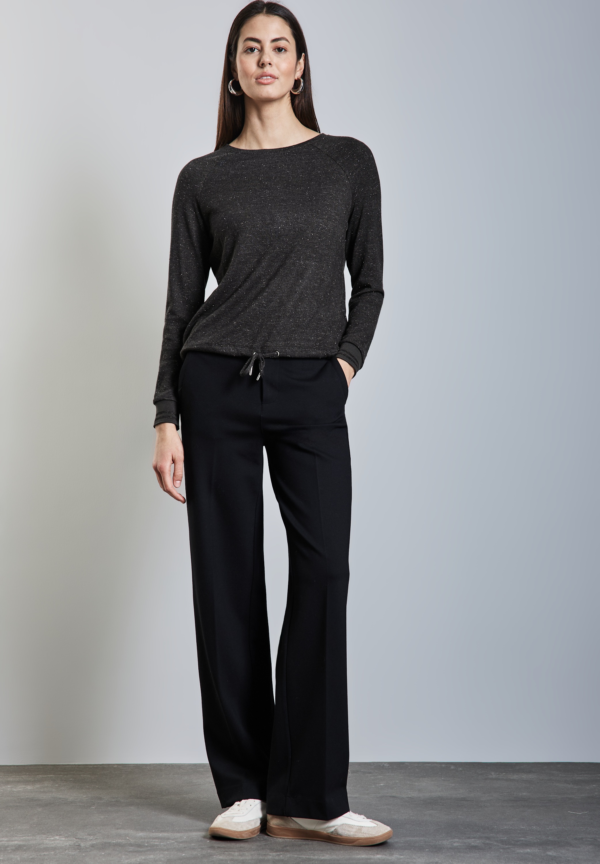 STREET ONE Langarmshirt, mit Tunnelzug am Saum
