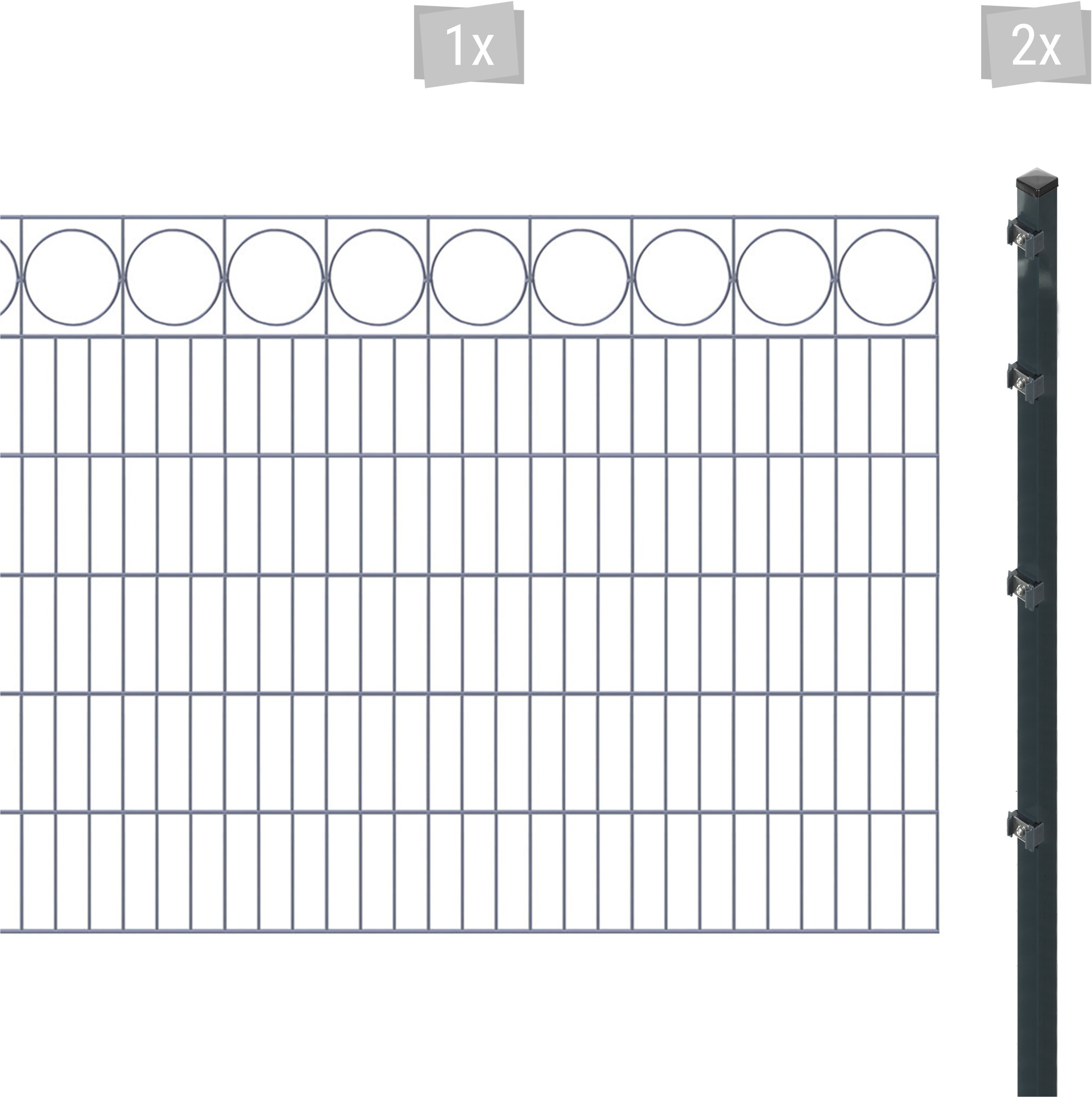 Arvotec Doppelstabmattenzaun "ESSENTIAL 120 zum Einbetonieren "Ring" mit Zierleiste", Zaunhöhe 120 cm, Zaunlänge 2 - 60 