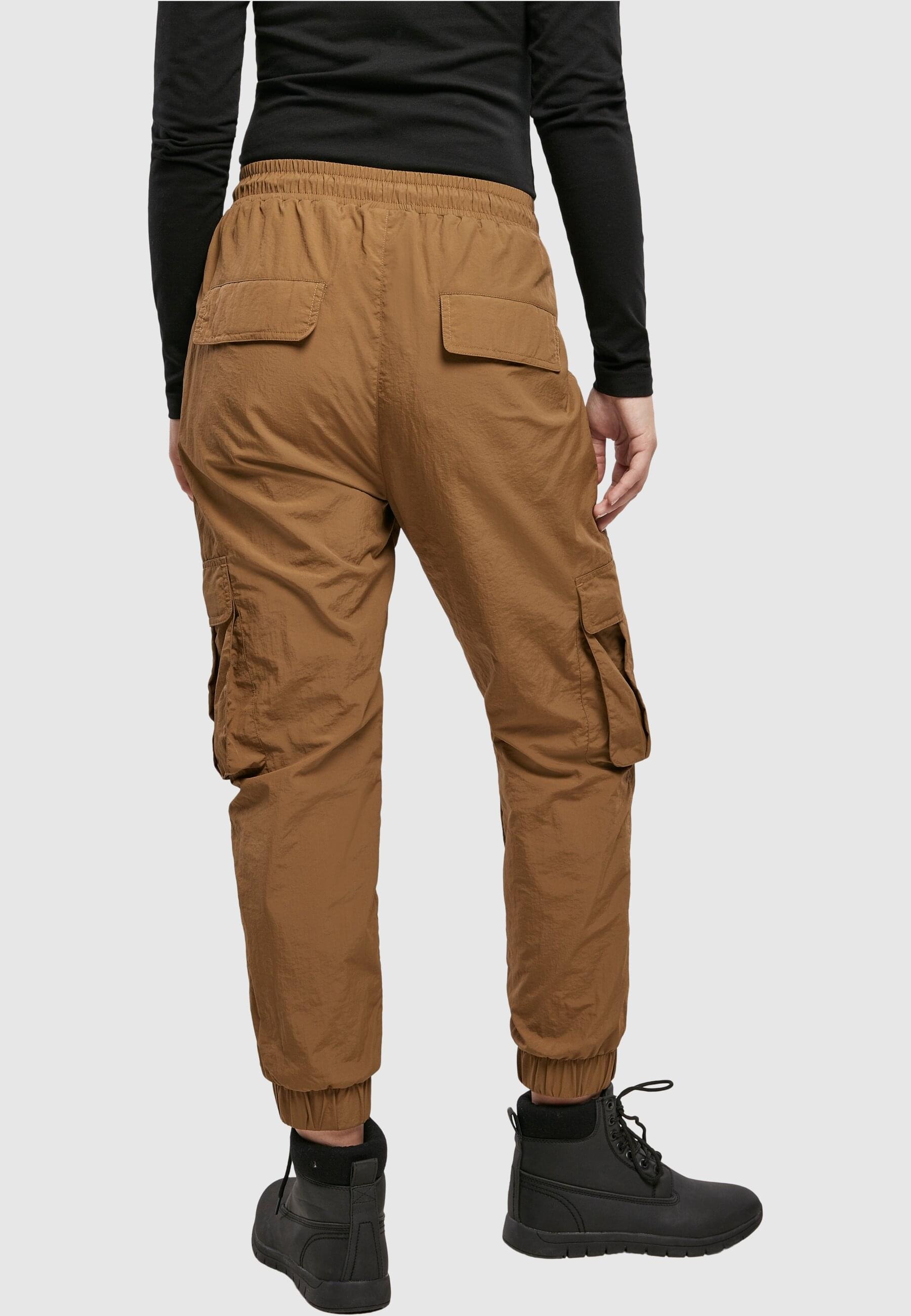 URBAN CLASSICS Cargohose »Urban Classics Damen Ladies High Waist Crinkle Nylon Cargo Pants«, (1 tlg.)
