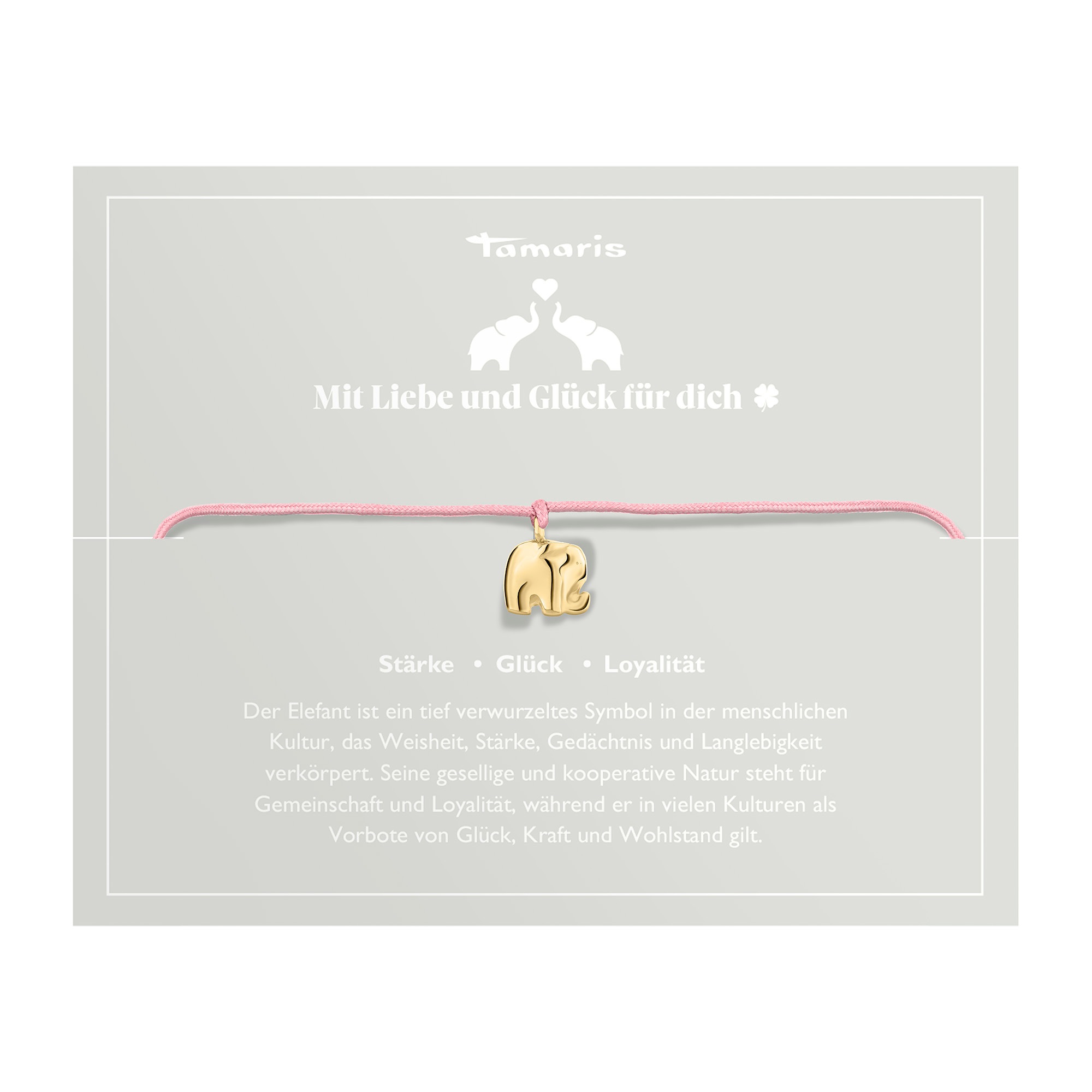 Tamaris Armband »Schmuck Geschenk Edelstahl Textil Armkette Little Elephant«