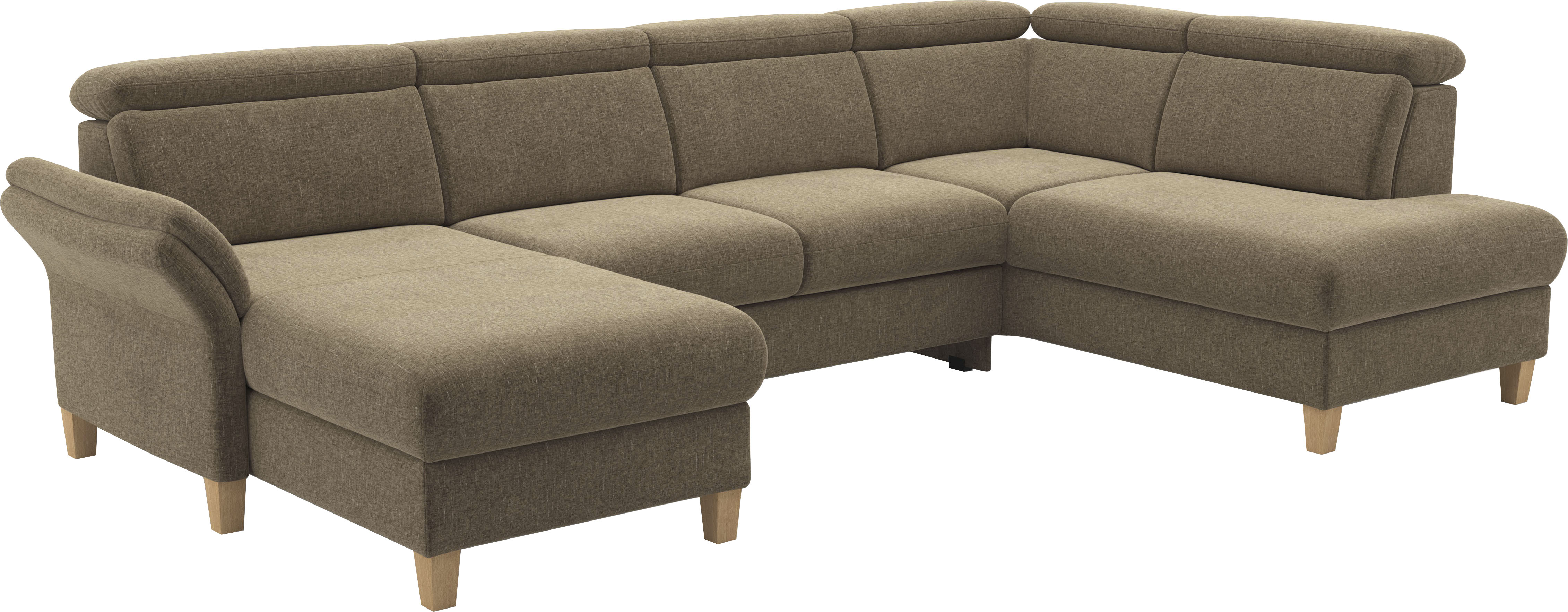 Thumbnail - Home affaire Wohnlandschaft "Glendale, U-Form" inkl. Kopfteilverstellung, wahlweise mit Vorziehsitz und Bettkasten