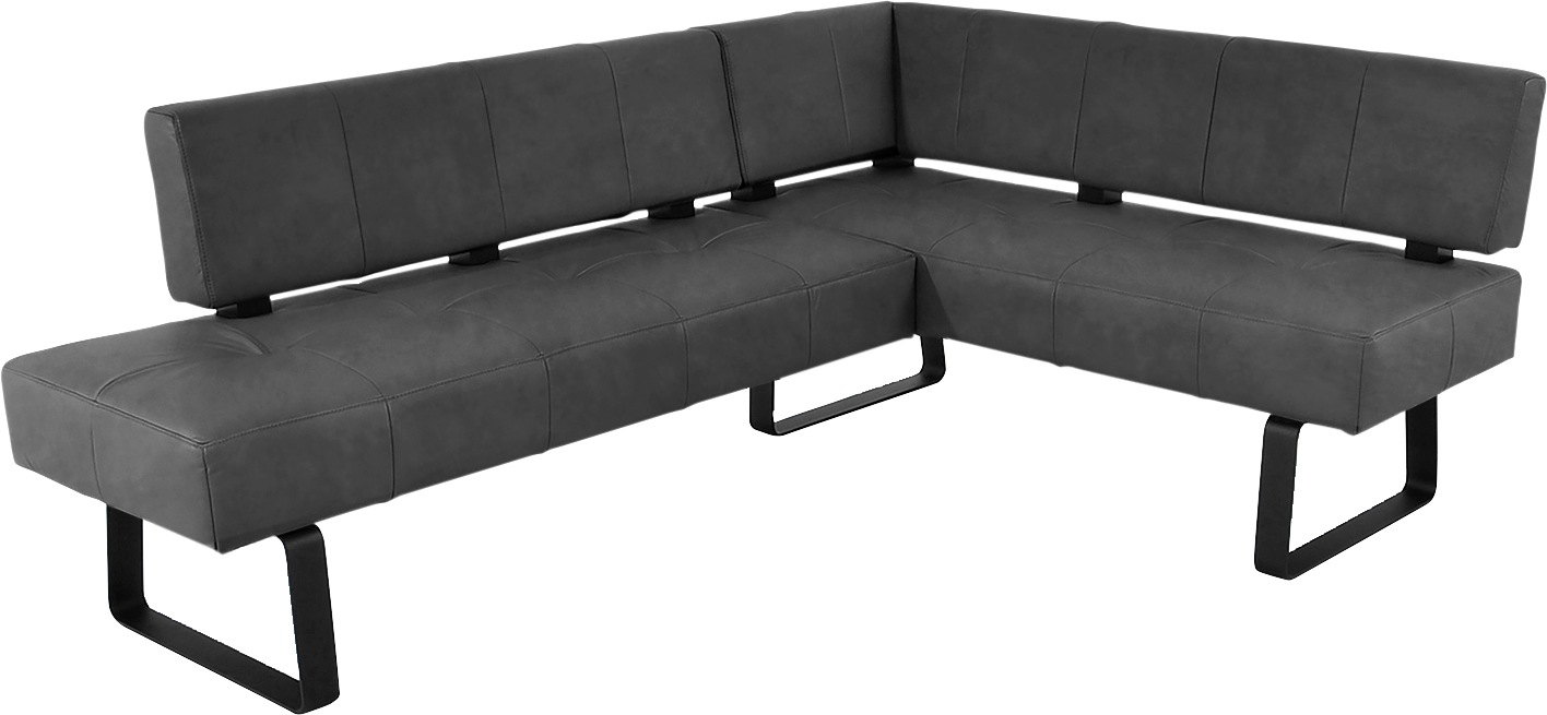 Eckbank K+W KOMFORT & WOHNEN "Spider II", schwarz (schwarz 81, schwarz), B:227cm H:88cm T:165cm, Sitzbänke, Eckbank, Sitzsteppung, bequem durch Sandwichbauweise, 2 Stellmaße 3