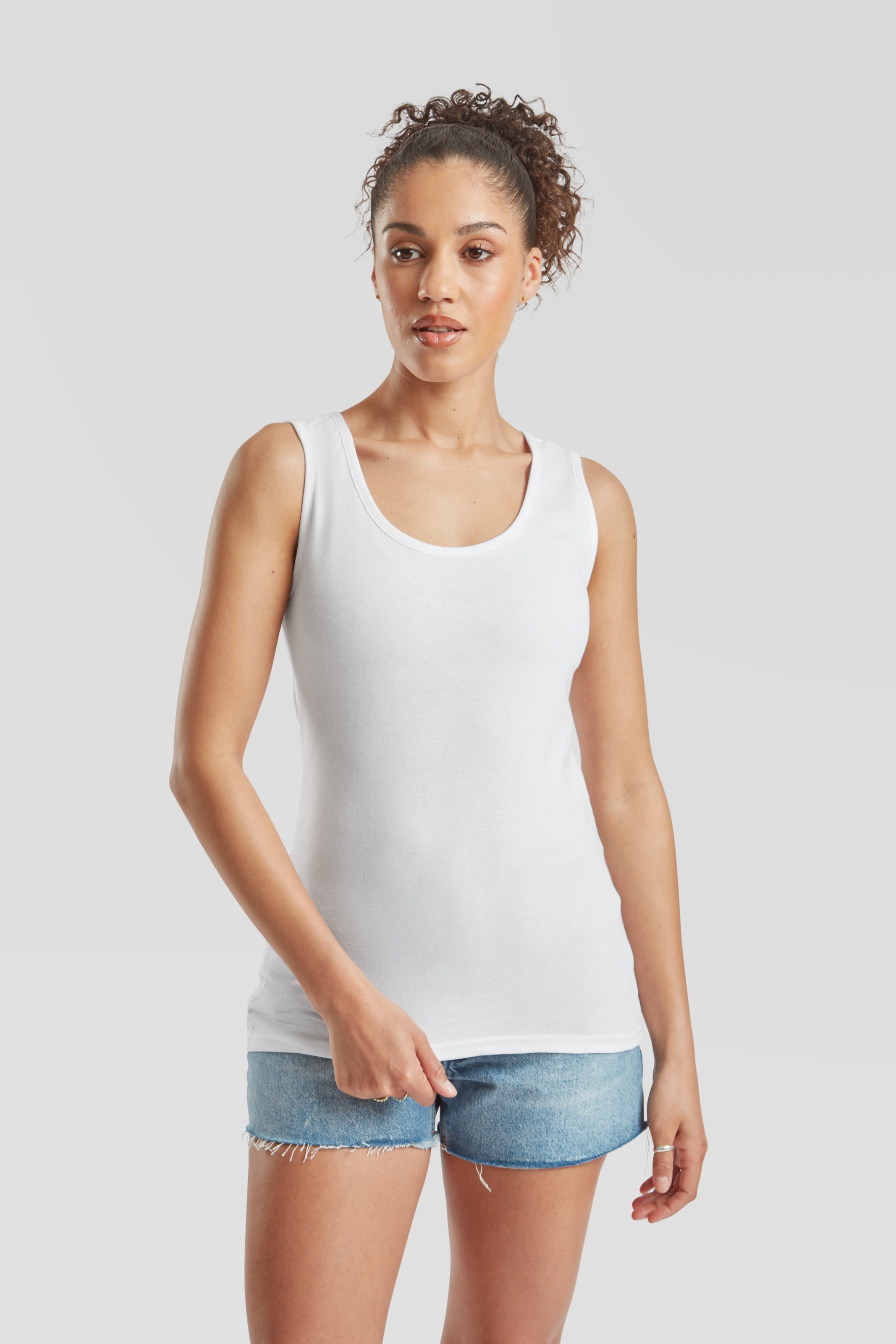 Fruit of the Loom Tanktop, (Packung, 3 tlg.), aus reiner Baumwolle, Rundhal günstig online kaufen