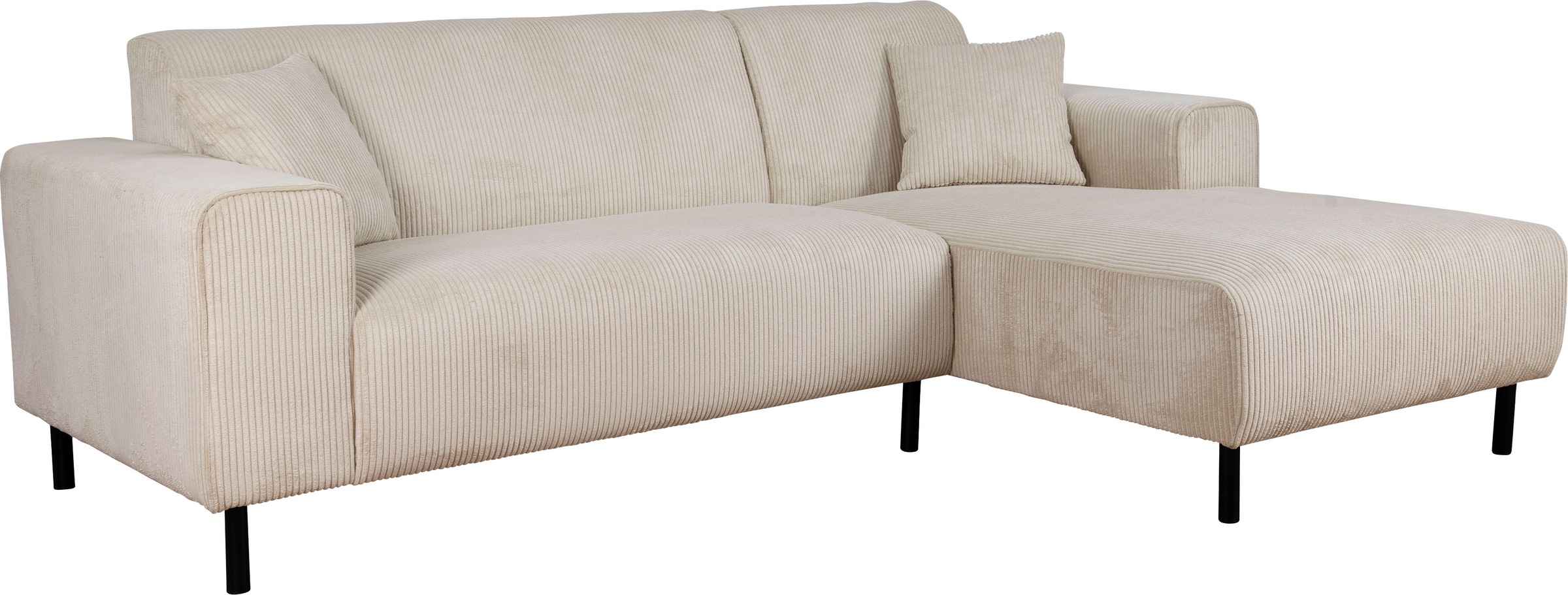 Home affaire Ecksofa »ARROS L-Form mit Wellenunterfederung, Maße B/T/H: 235/163/81 cm«, incl. Zierkissen, mit Recamiere rechts/links bestellbar, auch in Cord