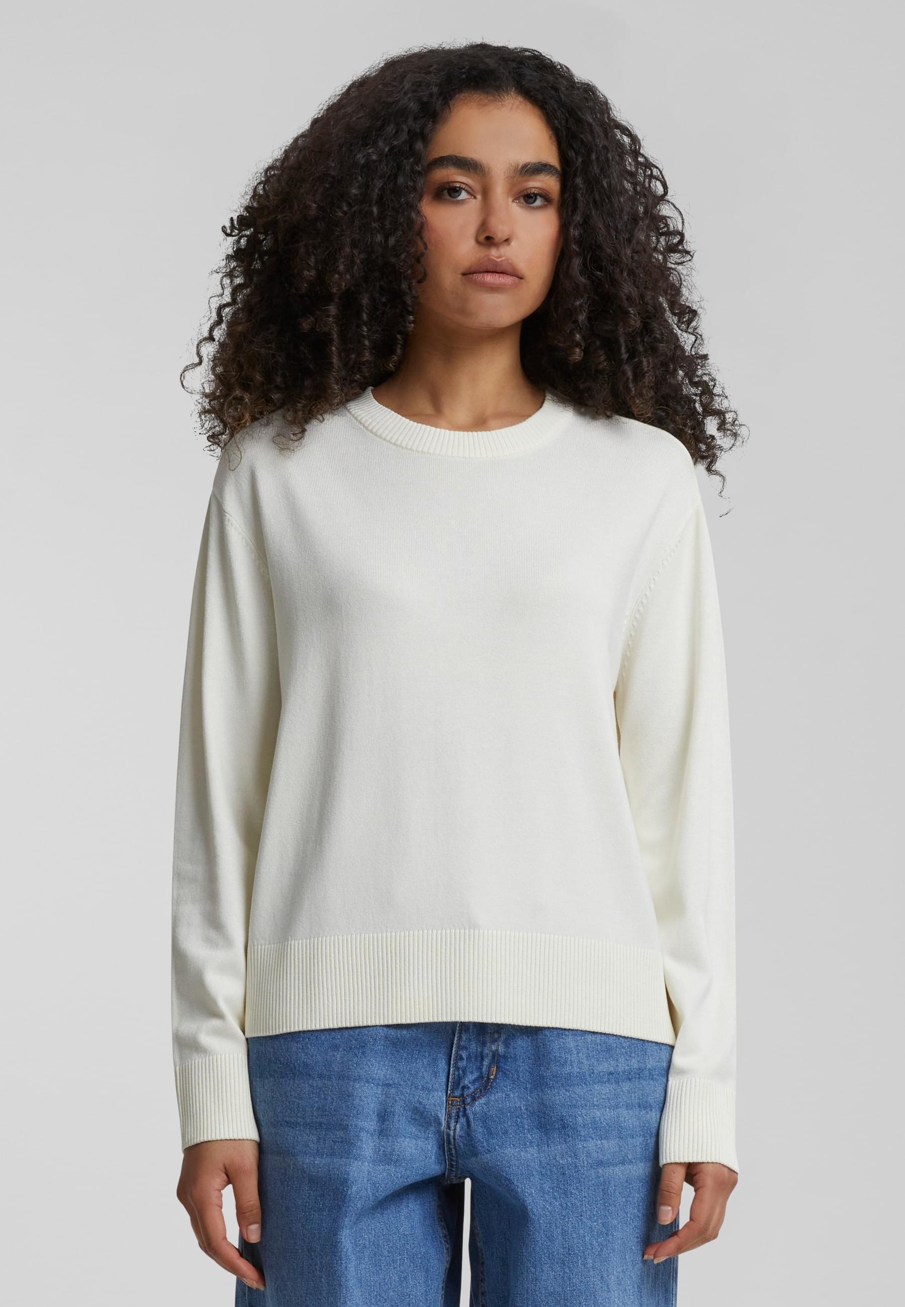URBAN CLASSICS Rundhalspullover »Urban Classics Damen Ladies Knitted Roundneck Sweater«, (1 tlg.)