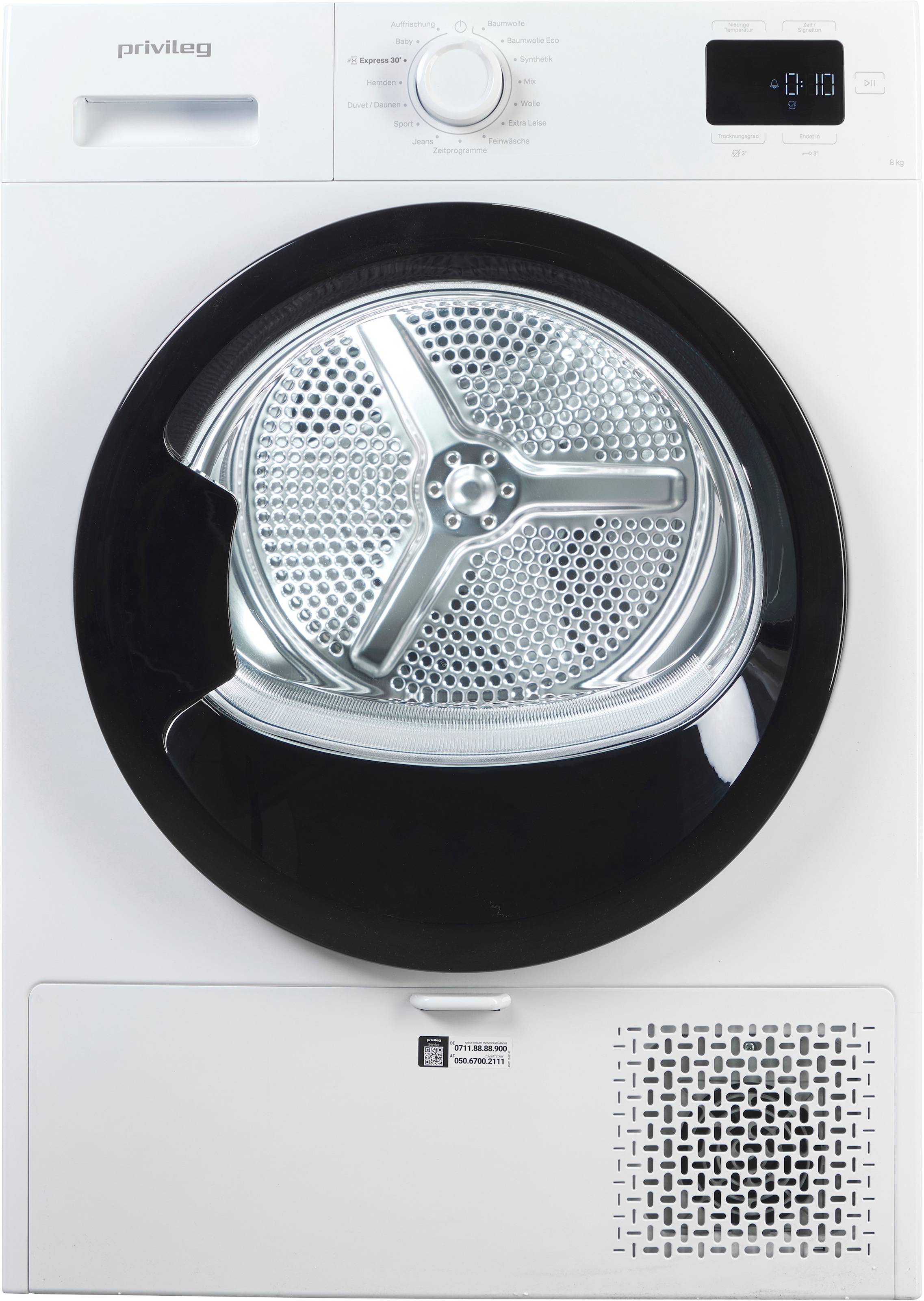 Privileg Wärmepumpentrockner »PT 840C W« MyTimeDryer Knitterschutz – verhindert die Bildung von Knitterfalten