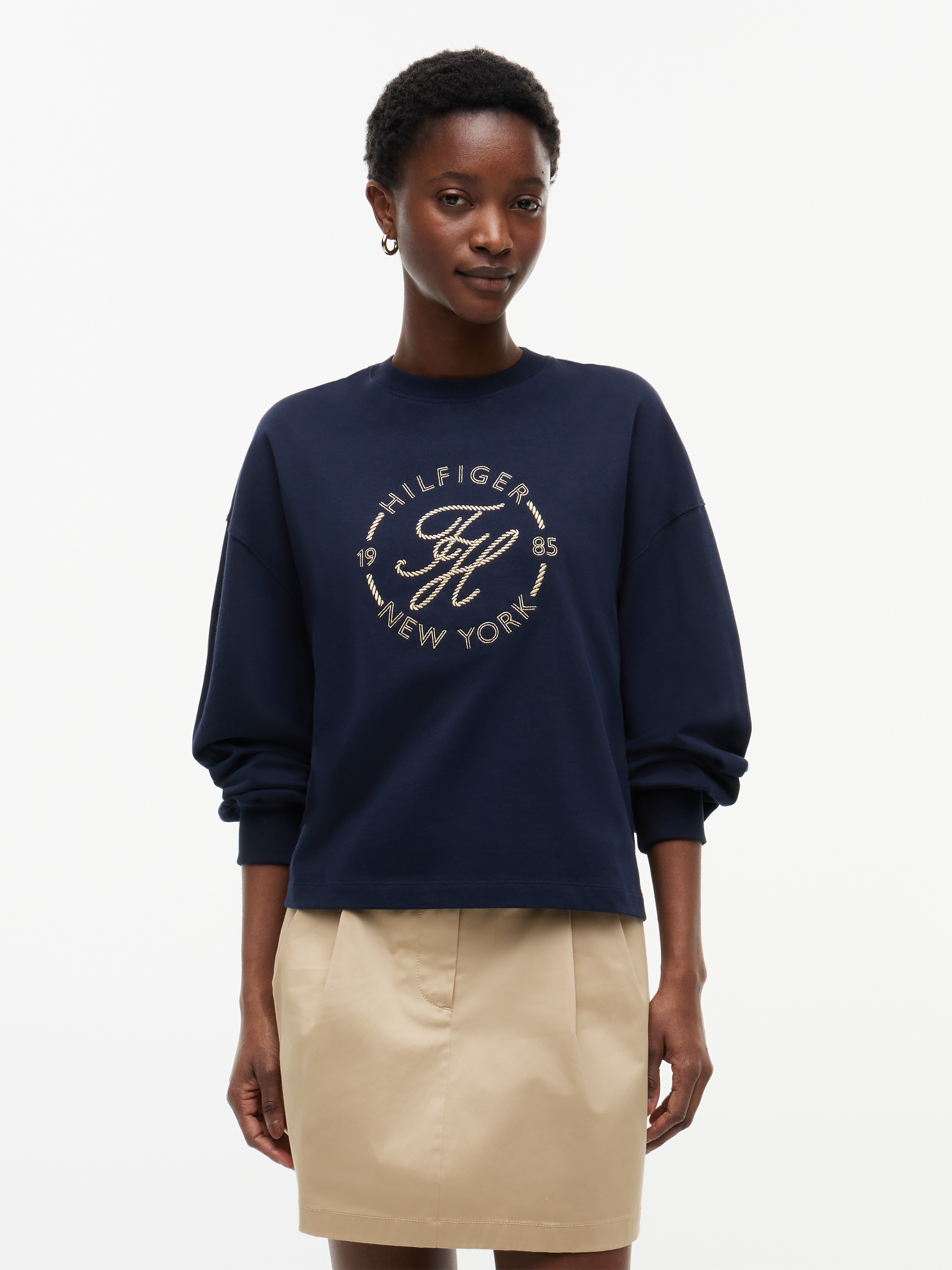 Tommy Hilfiger Sweatshirt "TH Relaxed Fit Rundhals-Sweatshirt", Baumwolle, relaxed fit