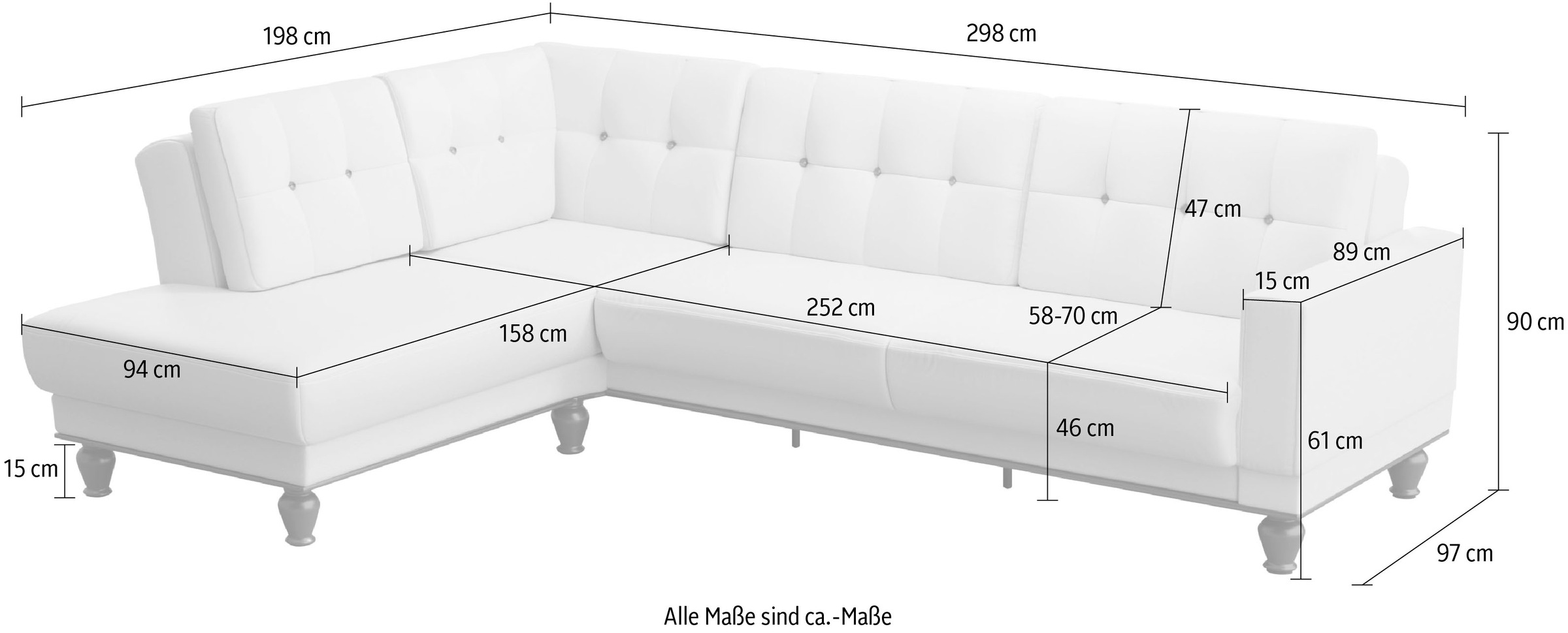 sit&more Ecksofa »Orient 5 L-Form«, mit Strass-Stein, wahlweise mit Bettfunktion und Bettkasten
