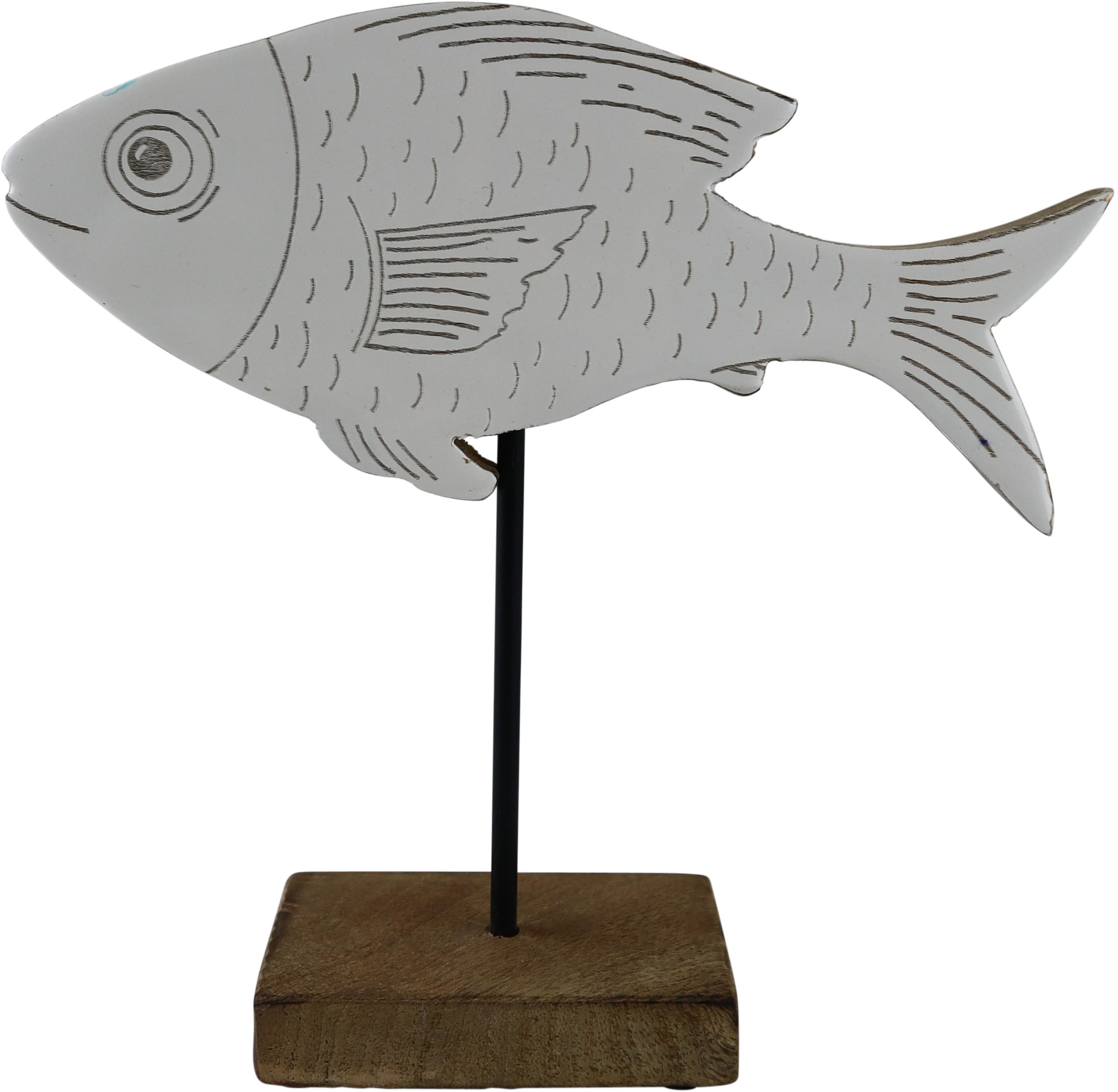 AM Design Dekofigur "Fisch aus Mangoholz und Metall", Osterdekoration in zw günstig online kaufen