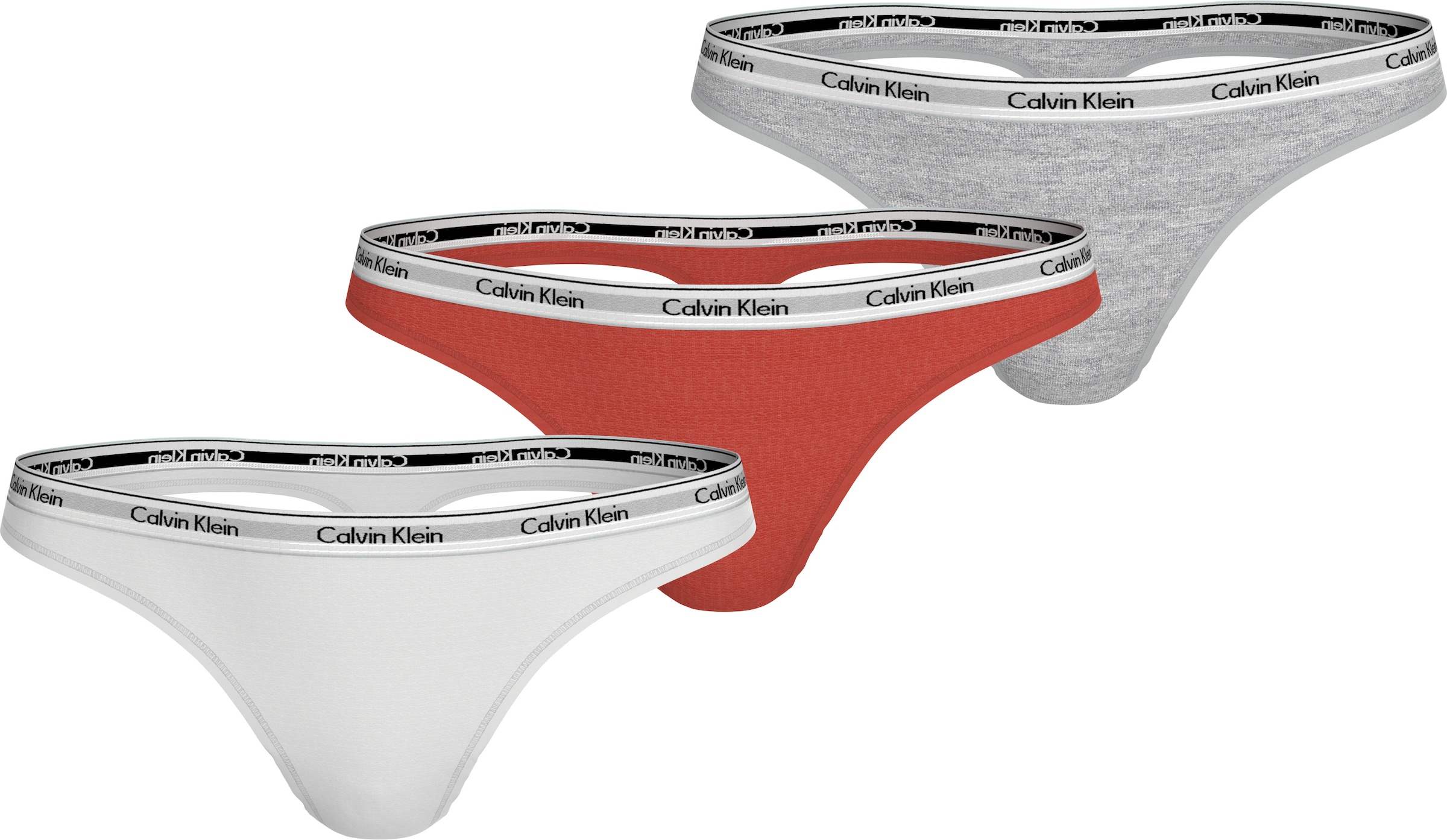 Calvin Klein Underwear Tanga »3 PACK THONG (LOW-RISE)« 3 Stk. String low waist mit Logobund