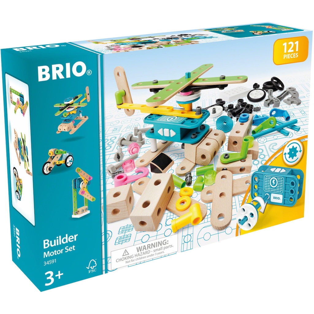 BRIO® Konstruktions-Spielset »Builder Motor-Set«, (121 St.)