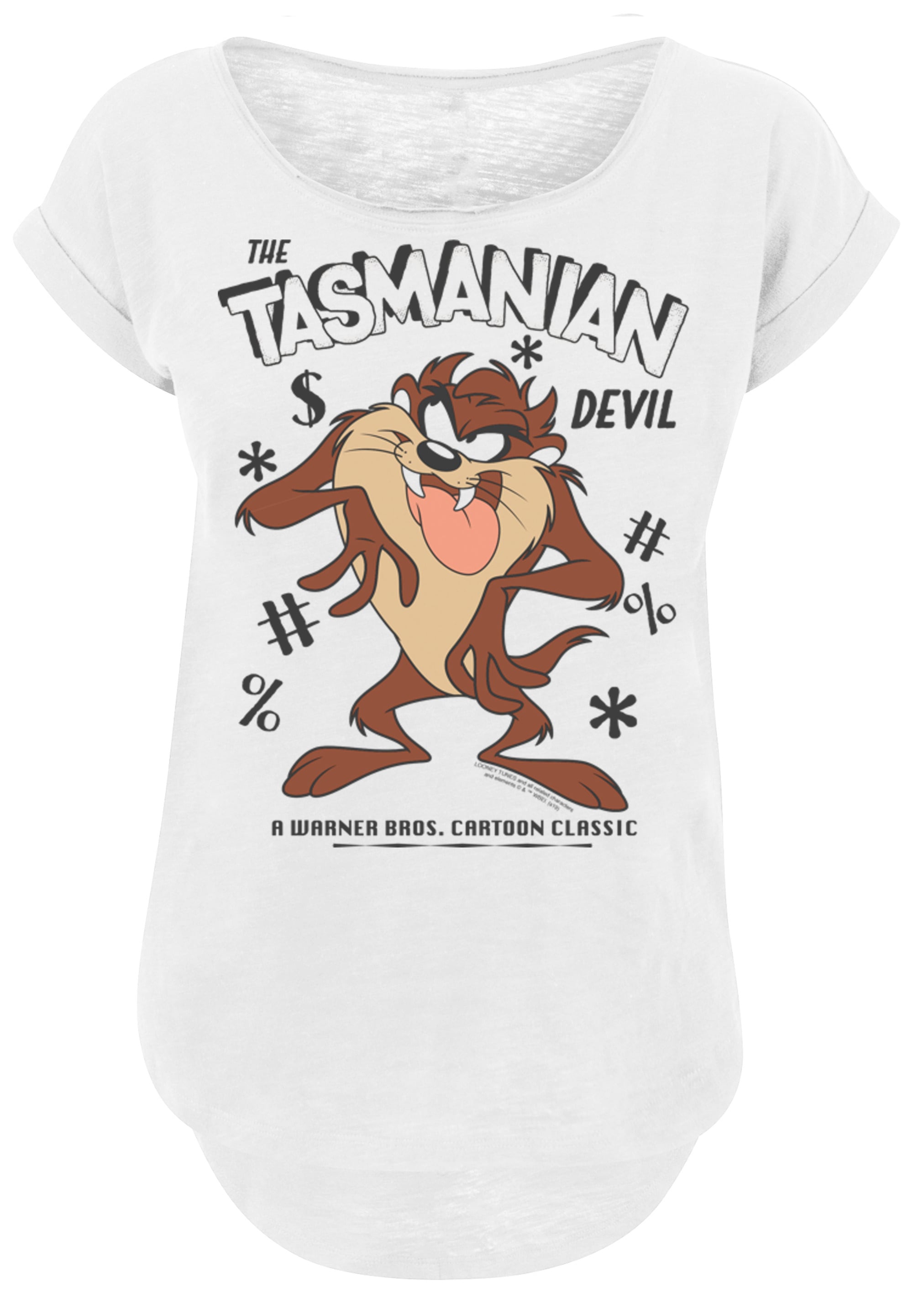 F4NT4STIC T-Shirt »Looney Tunes Taz Vintage Tasmanian Devil«, Damen,Premium Merch,Lang,Longshirt,Bedruckt