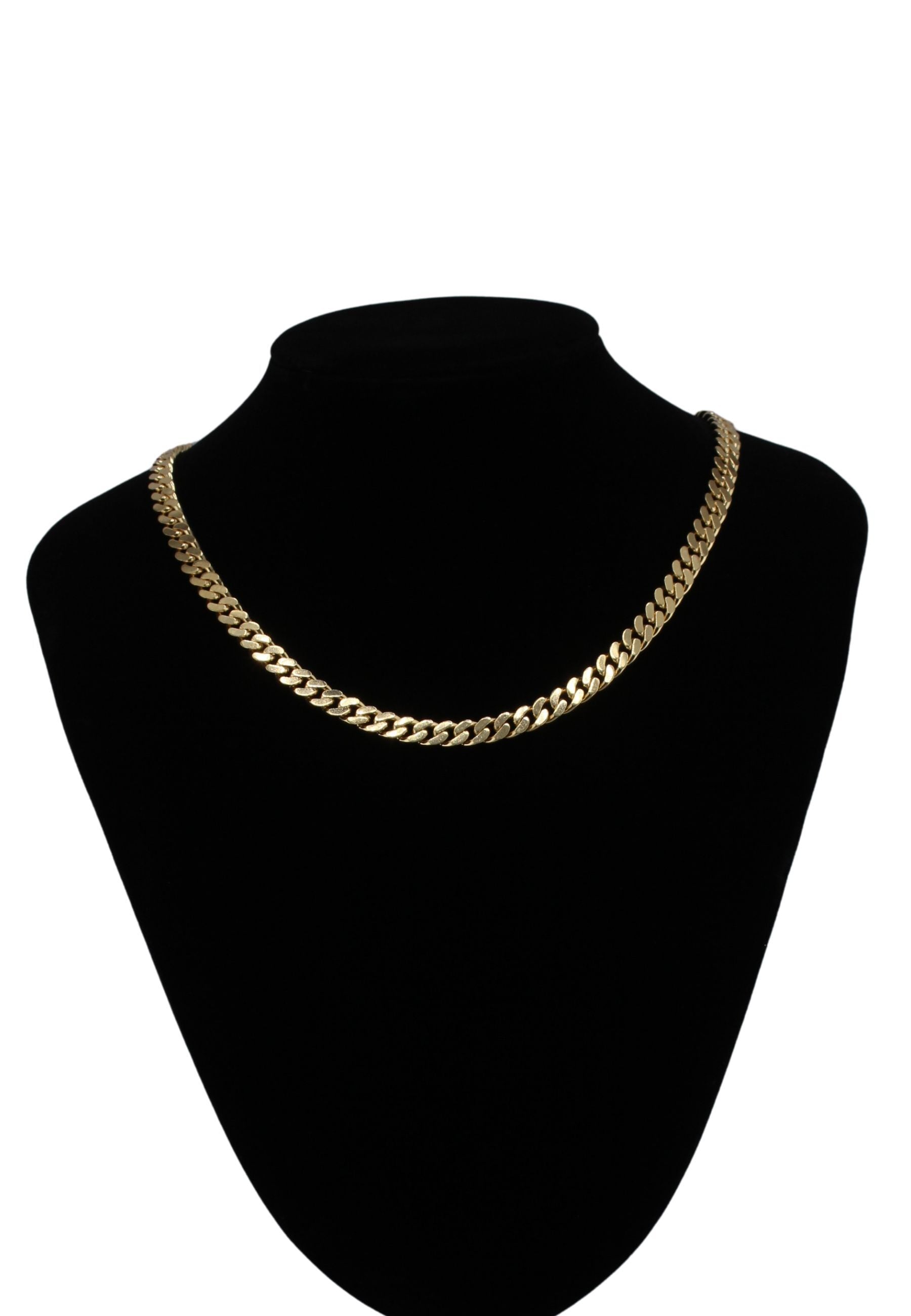 Adelia´s Silberkette »vergoldet Flach Panzer Halskette 50 cm Ø 6,7 mm«, Silberschmuck für Damen