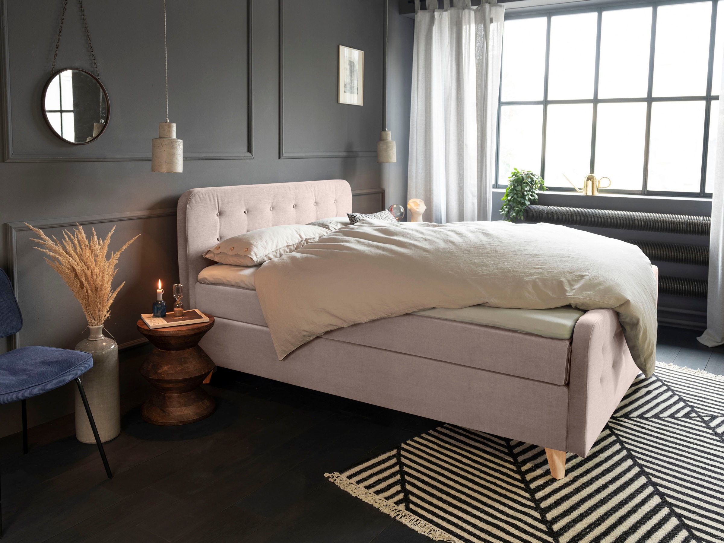 TOM TAILOR HOME Boxspringbett "NORDIC BOX" mit Knopfheftung im Kopfteil und günstig online kaufen