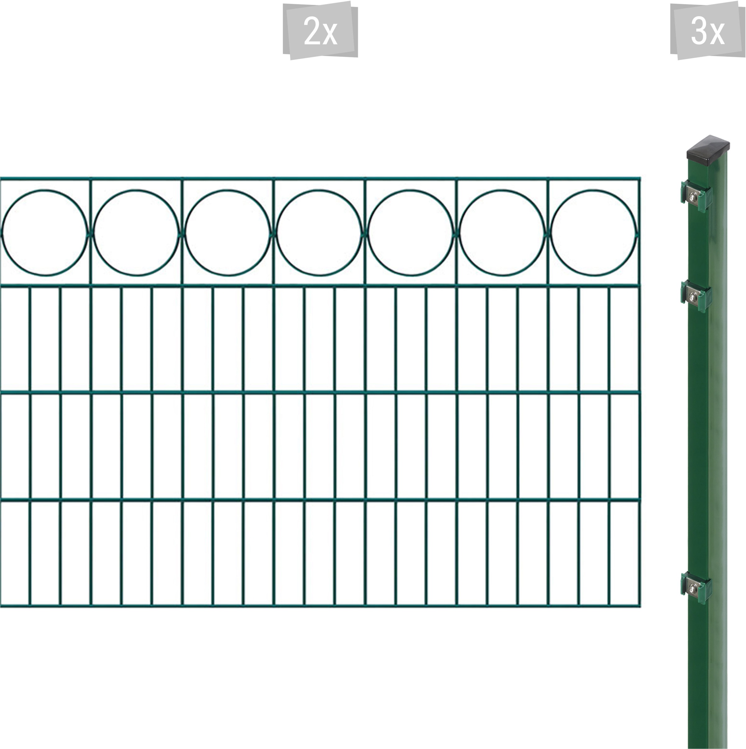 Arvotec Doppelstabmattenzaun "EXCLUSIVE 80 zum Einbetonieren "Ring" mit Zierleiste", Zaunhöhe 80 cm, Zaunlänge 2 - 60 m