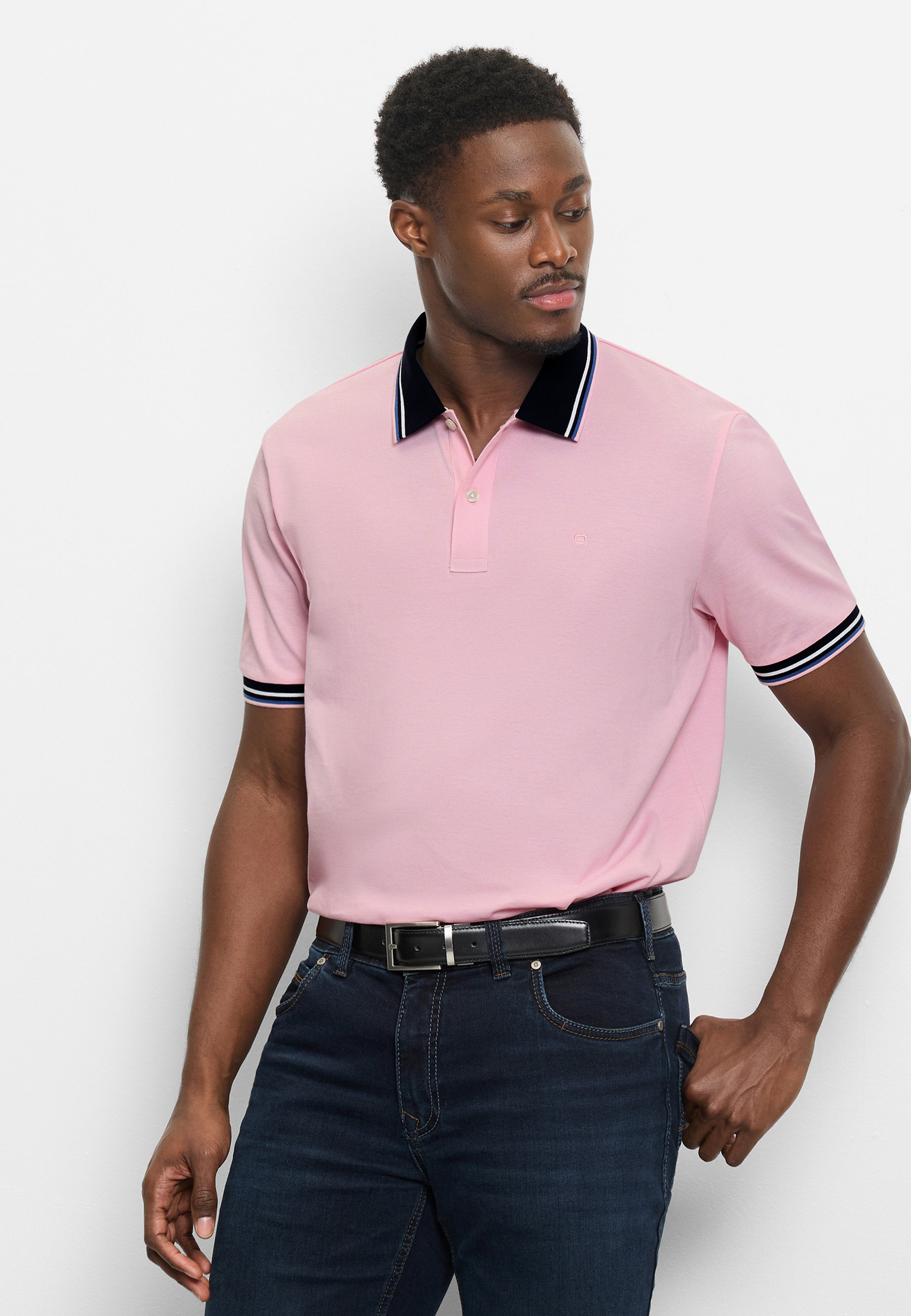OLYMP Poloshirt "OLYMP Casual Wirk, Regular Fit"