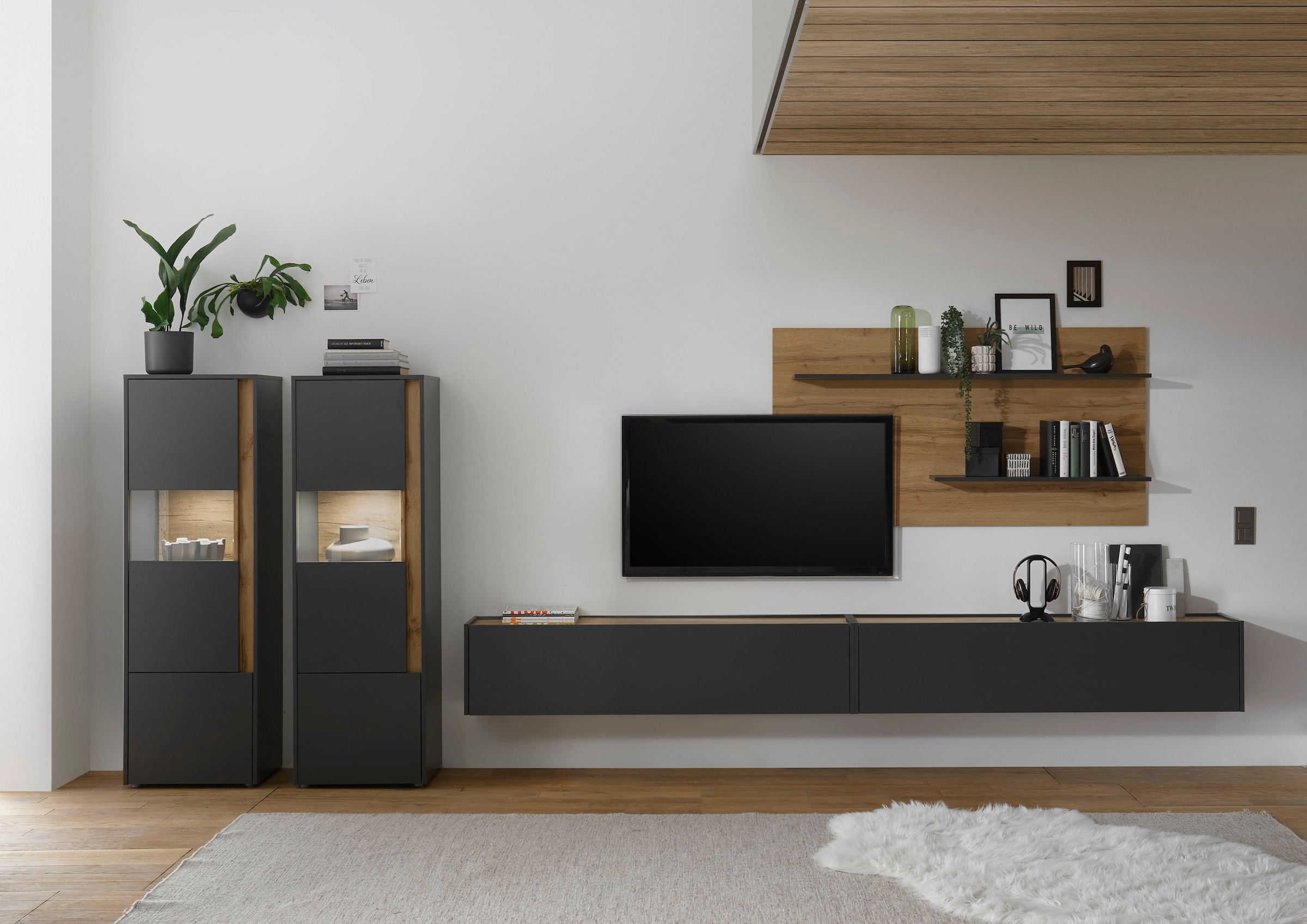 Home affaire Wohnwand "City/Giron, moderne Anbauwand, Komplettset in vielen Farben verfügbar" Set, 5 Stk. tlg.