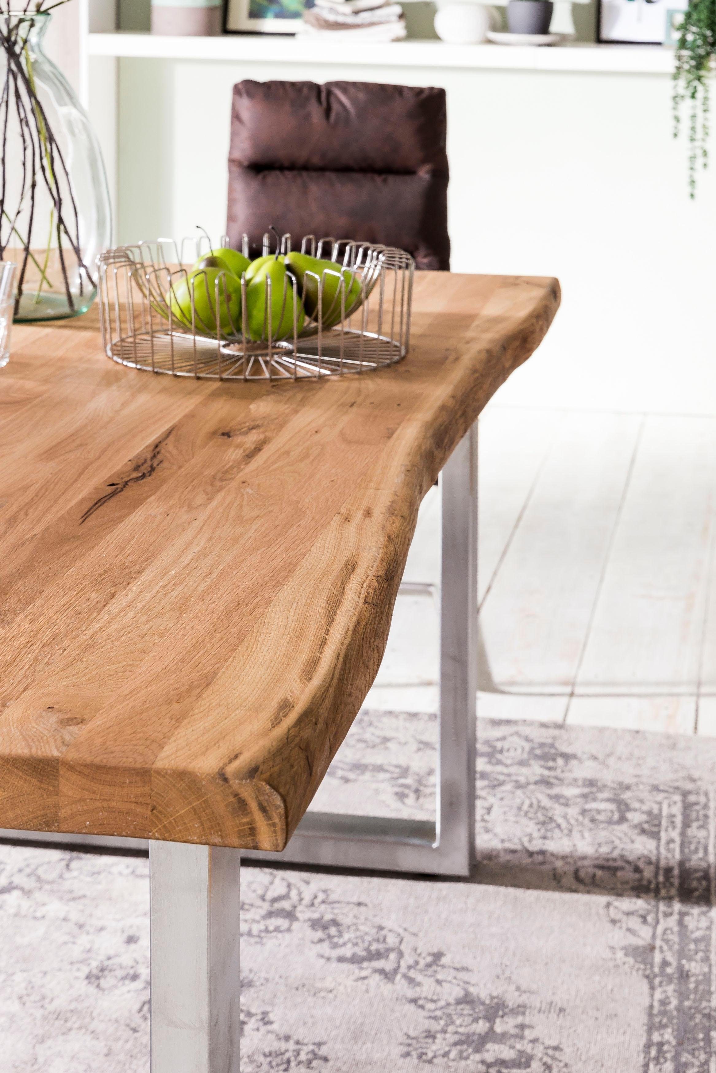 Thumbnail - Home affaire Esstisch "Tristan" Eiche massiv mit Baumkante