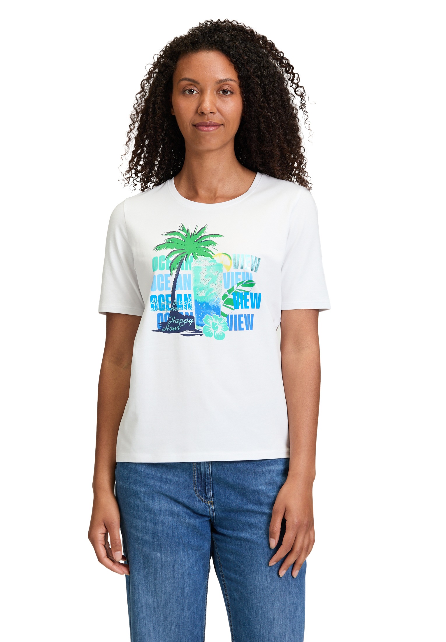 Betty Barclay Kurzarmshirt "Damen Basic Shirt mit Aufdruck", 1 Stk. Glitzer günstig online kaufen