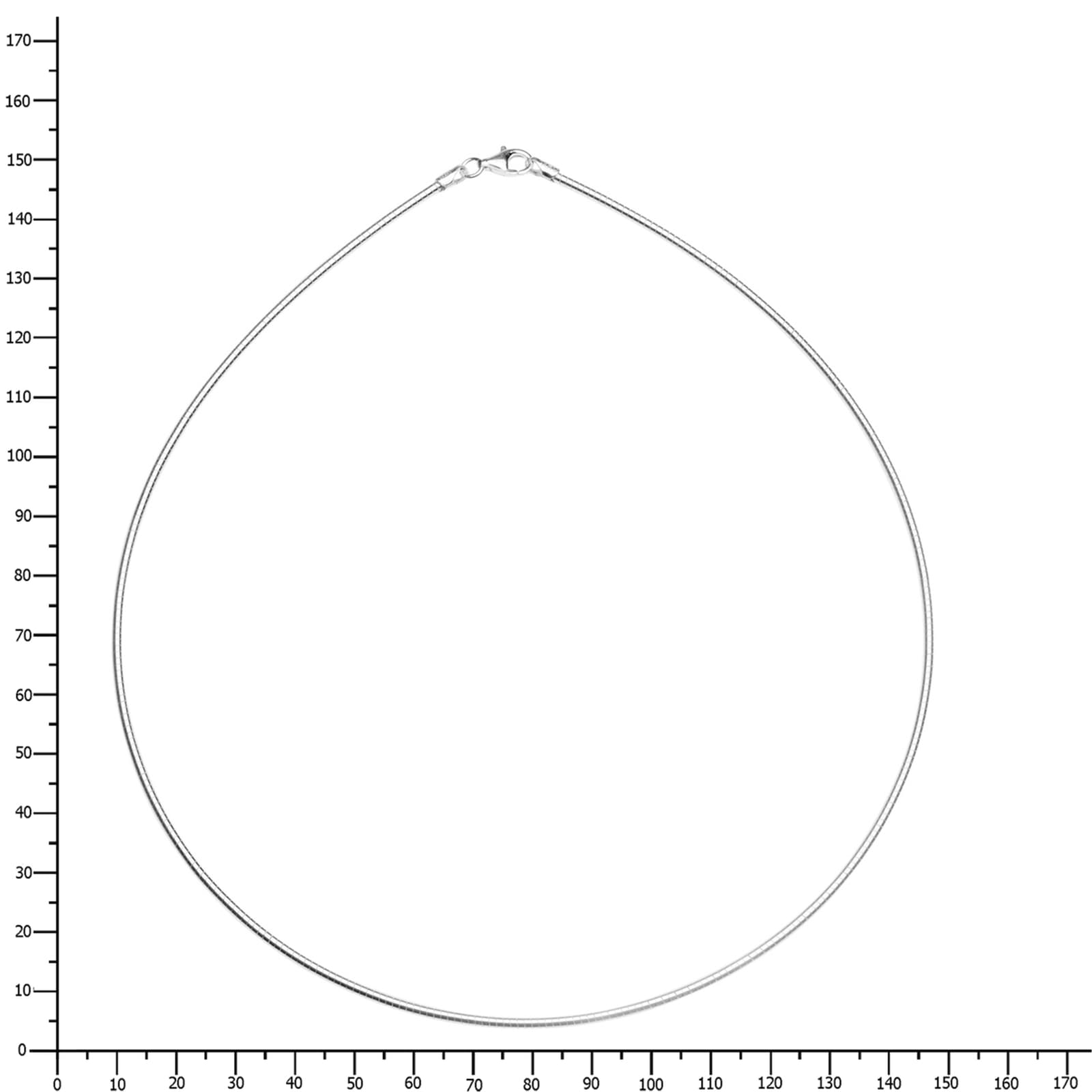 OSTSEE-SCHMUCK Halsreif »- Omega 1,7 mm - Silber 925/000 -,«
