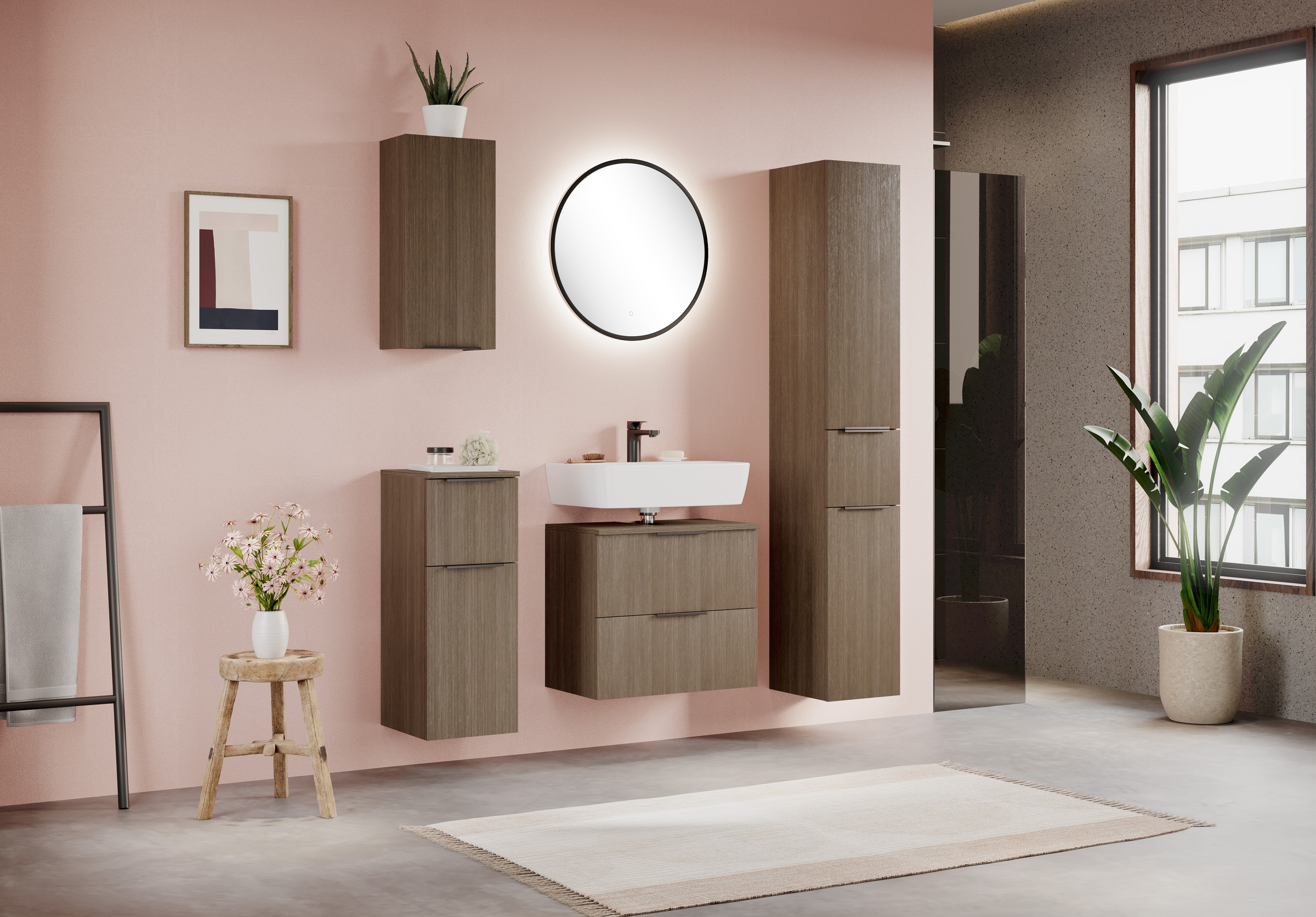 welltime Waschbeckenunterschrank »Lecce«, Welltime, Breite 60 cm, gedämpfte Scharniere und Softclose-Funktion