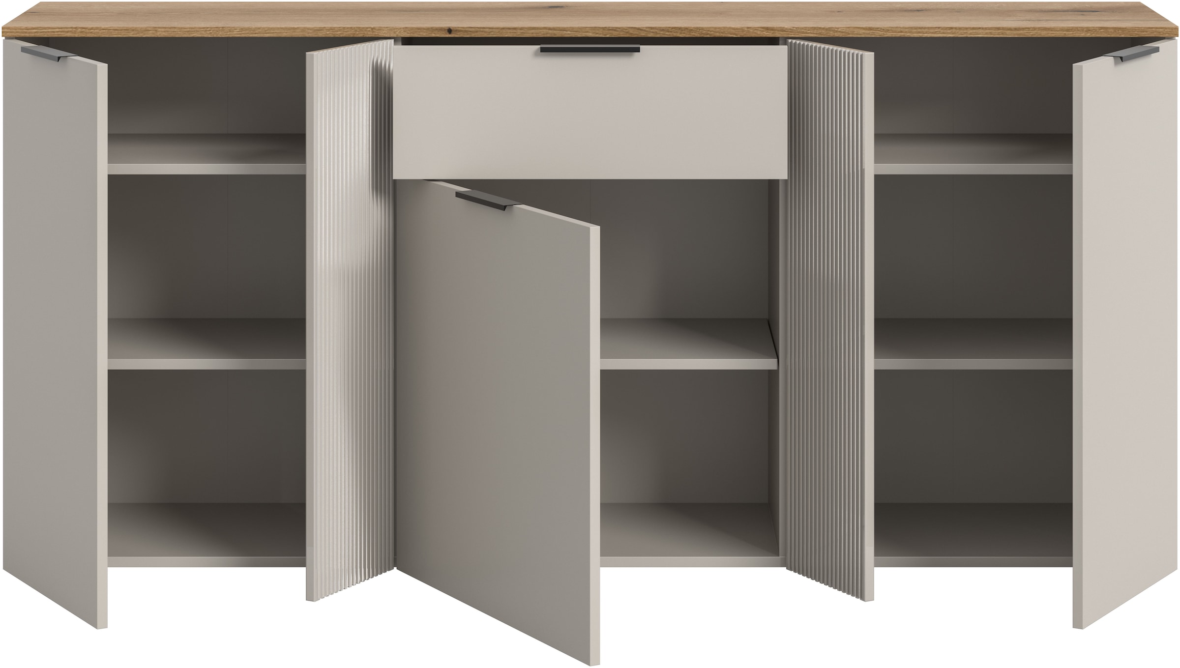 Home affaire Sideboard »EDIL, Breite 140 cm, 2 Türen, 4 Schubkästen, 2 Einlegeböden, 3 Fächer« Garderobenschrank, Schuhschrank, Schuhkommode, Kommode, Anrichte
