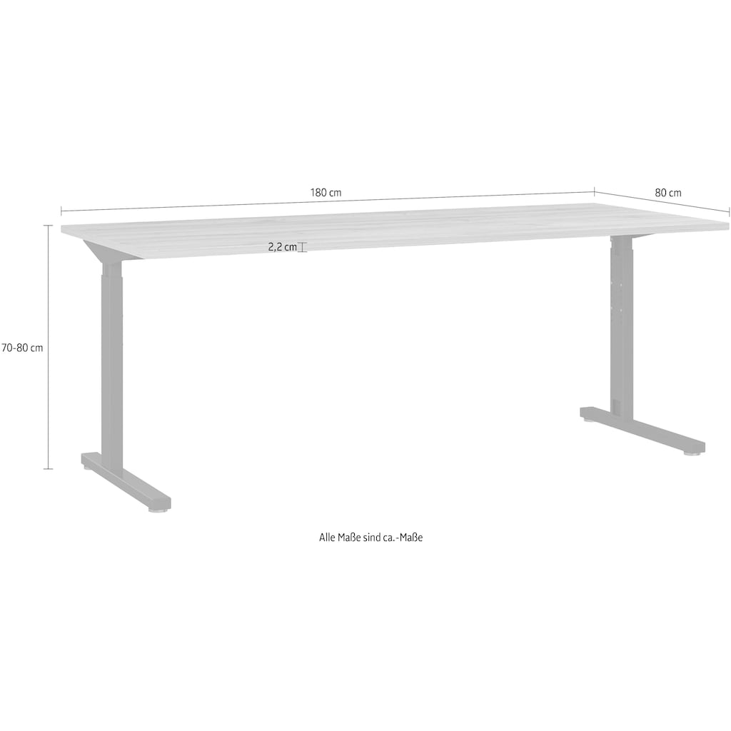 GERMANIA Schreibtisch »Profi 2.0«, höhenverstellbar, Breite 180 cm