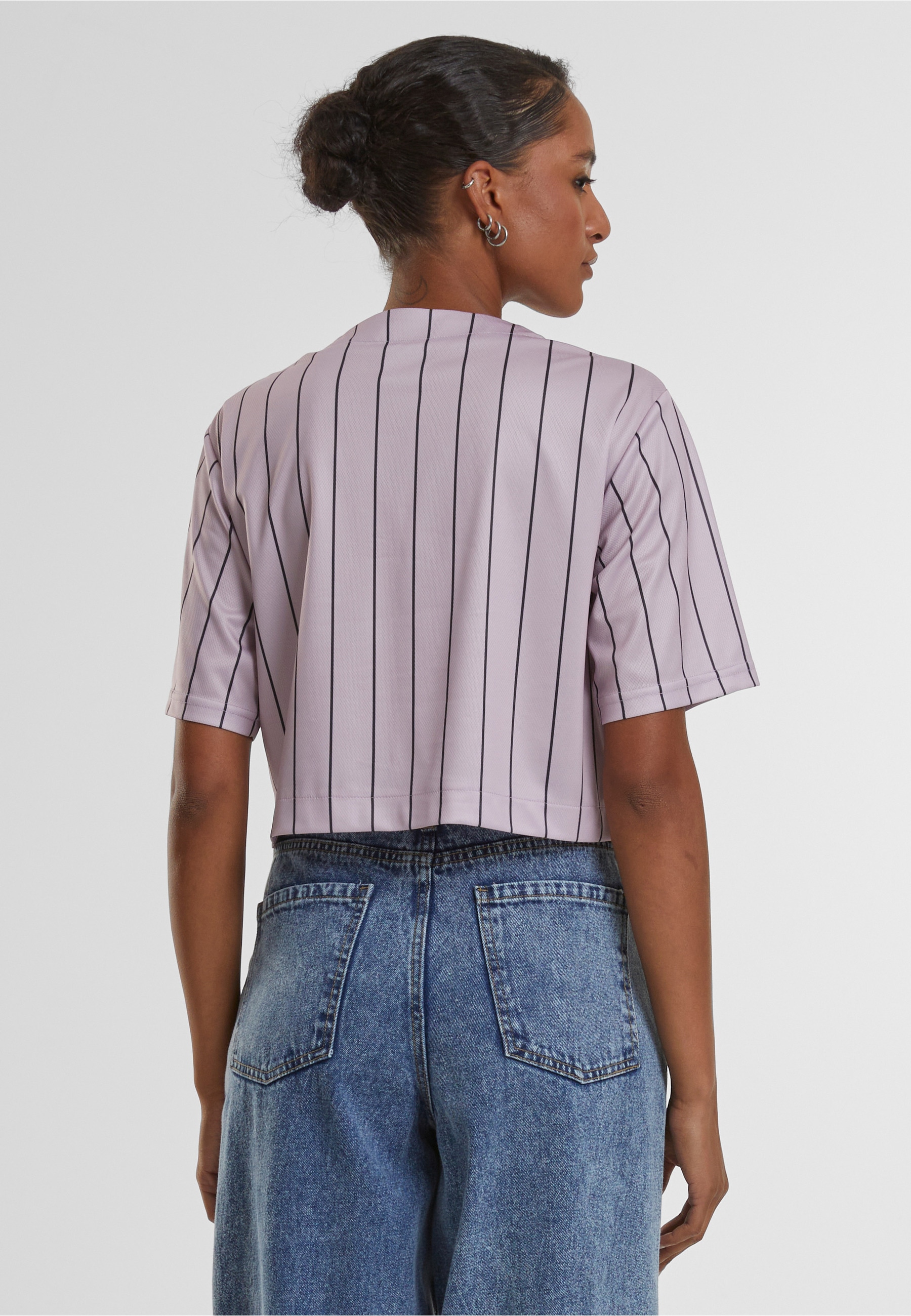 Karl Kani Kurzarmshirt "Karl Kani Karl Kani OG Star Logo Crop Pinstripe Bas günstig online kaufen