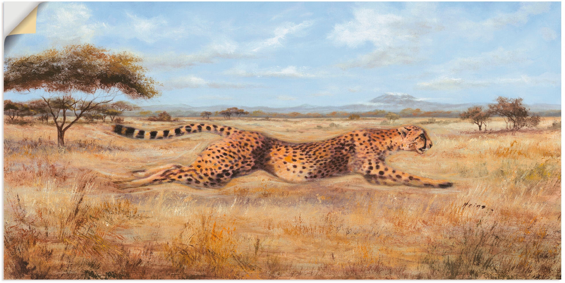 Artland Wandfolie "Laufender Gepard", Wildtiere, (1 St.), selbstklebend