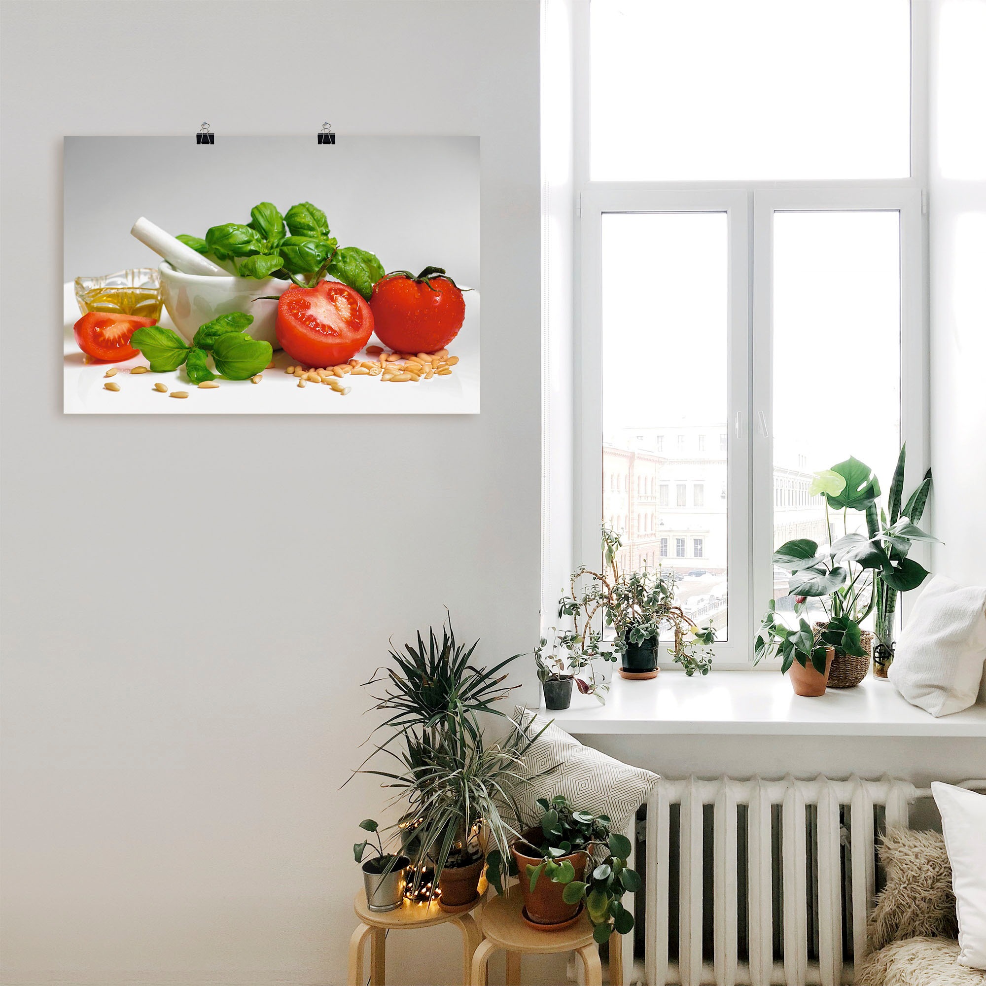 Artland Wandbild »Bereit für Pesto«, Lebensmittel, (1 St.), als Leinwandbild, Poster, Wandaufkleber in verschied. Größen