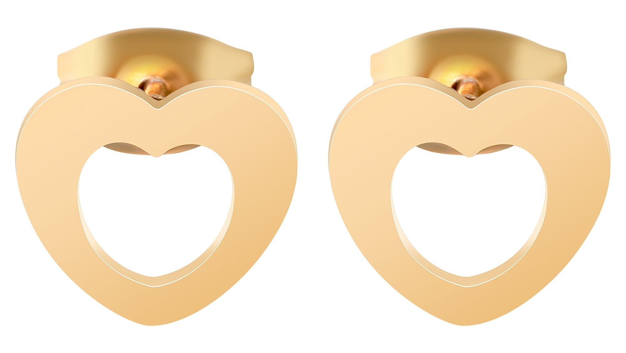Adelia´s Paar Ohrhänger "Ohrringe – Ohrstecker Herz aus Edelstahl" Ideal zum Verschenken – schlicht und stilvoll